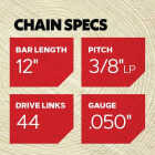 Oregon AdvanceCut 12 In. 44-Link 0.050 In. ga Chainsaw Chain Image 3