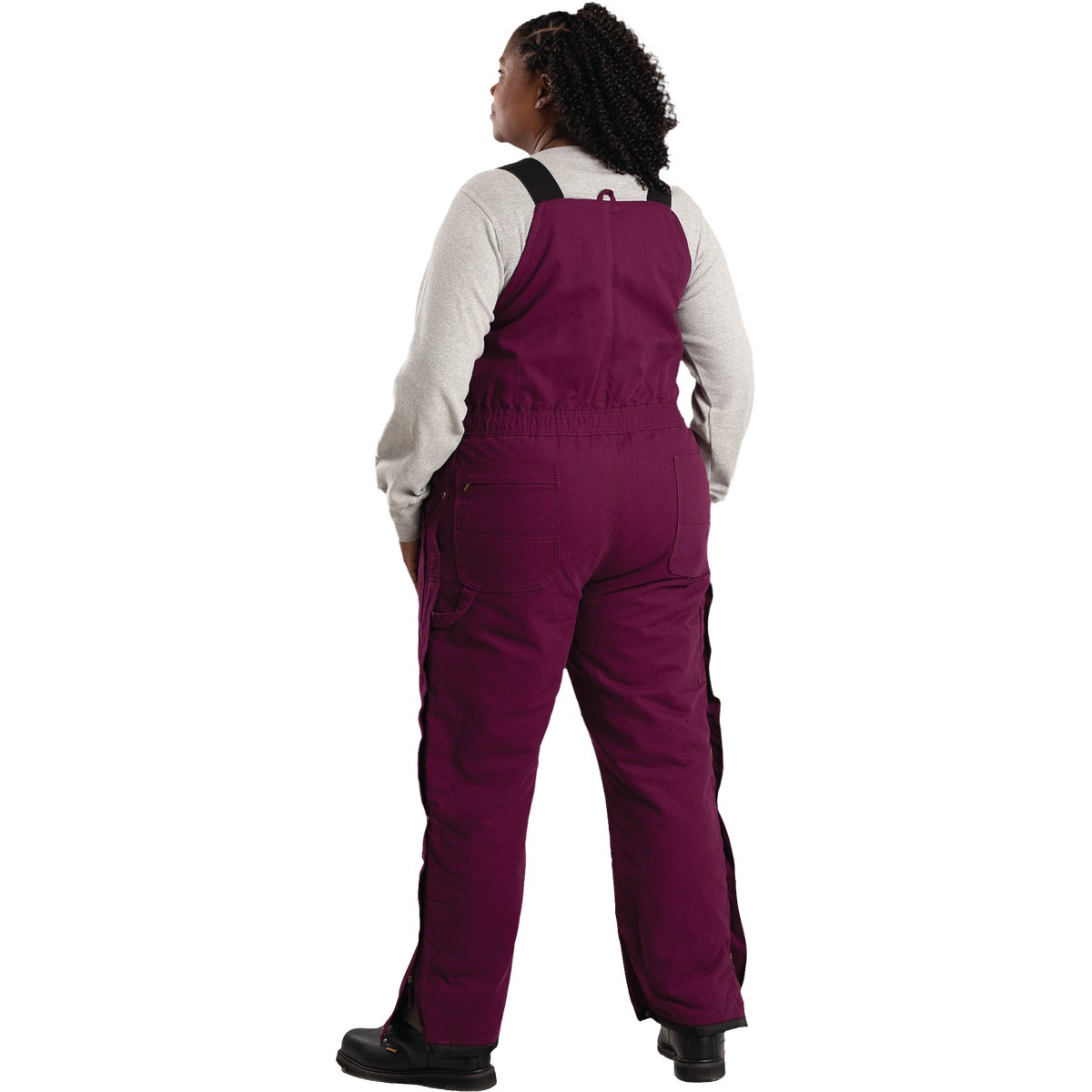 Berne Women's Short Plum Softstone Duck Insulated Bib Overalls, M Image 4