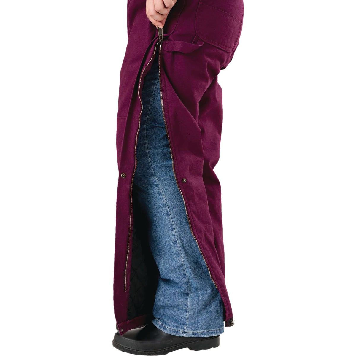 Berne Women's XL Plum Softstone Duck Insulated Bib Overall Image 4