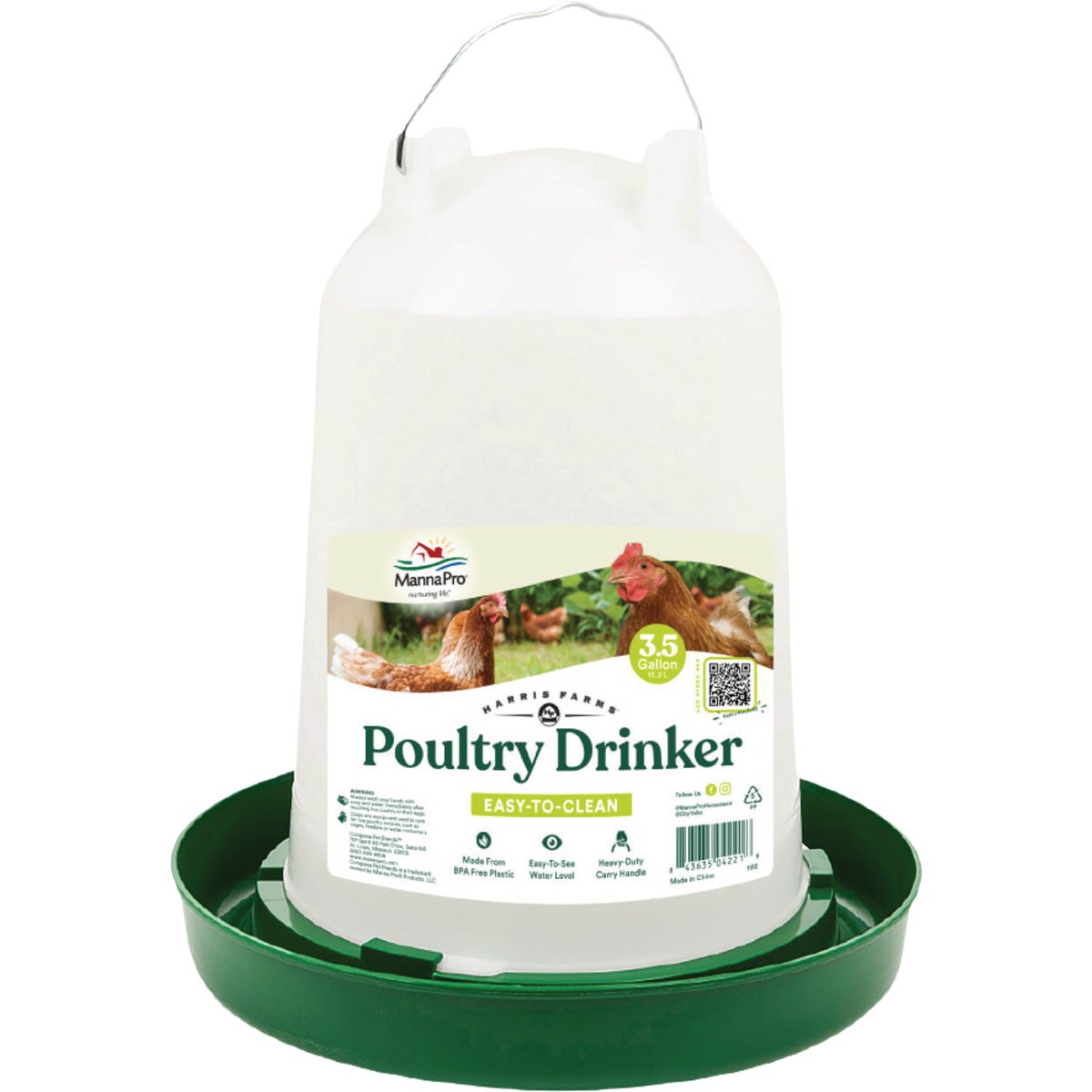 Manna Pro Harris Farms 3.5 Gal. Hanging Drinker