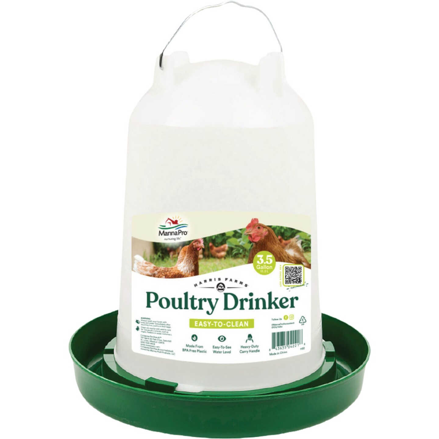 Manna Pro Harris Farms 3.5 Gal. Hanging Drinker Image 1