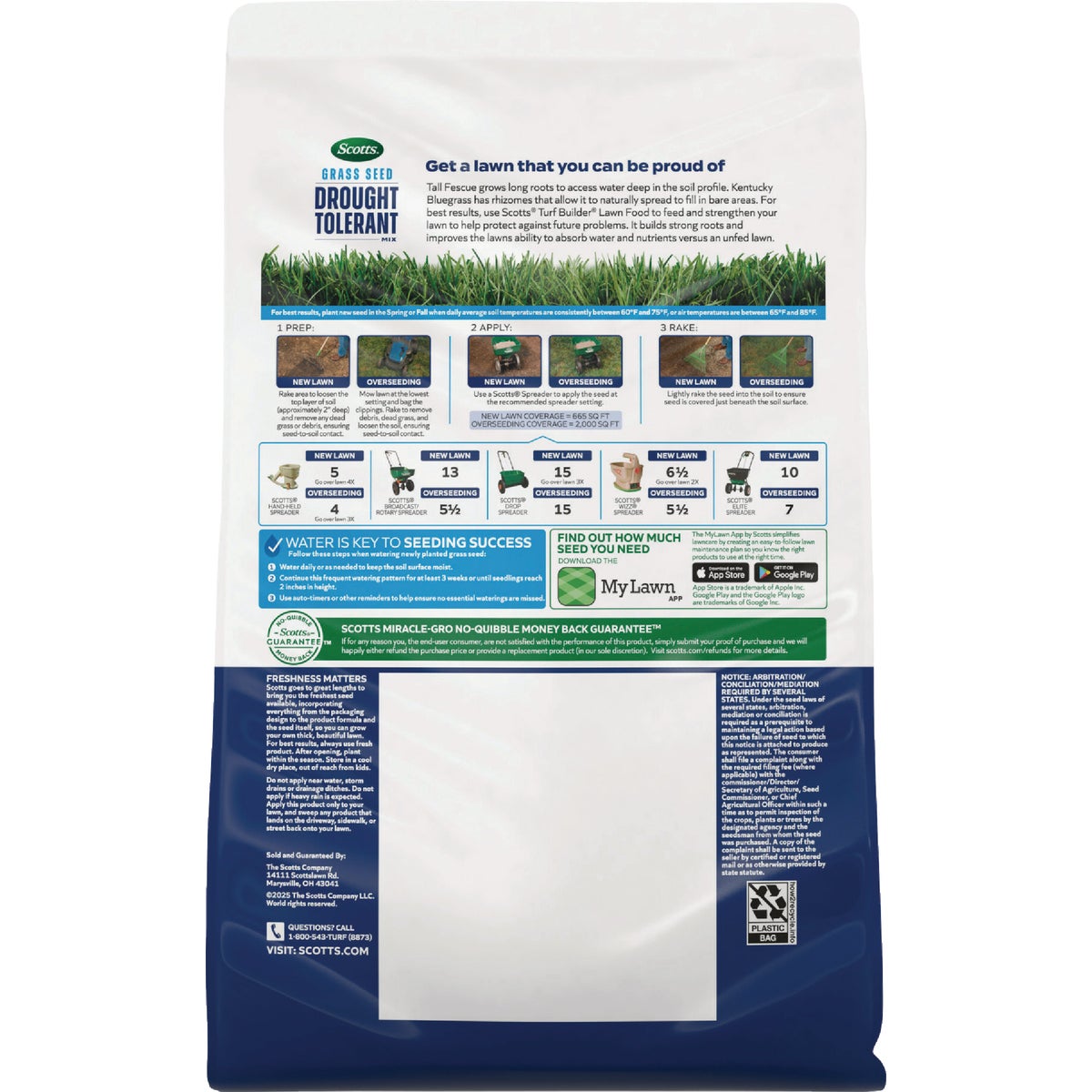 Scotts 4 Lb. 2000 Sq. Ft. Tall Fescue & Kentucky Bluegrass Drought Tolerant Grass Seed Mix Image 2