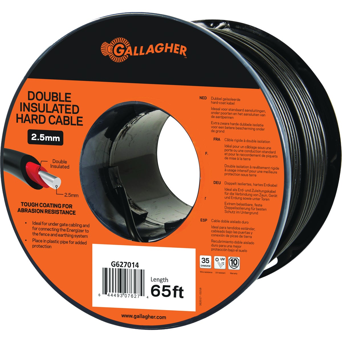 Gallagher 12.5 Ga. X 65 Ft. Black Double Insulated Hard Cable