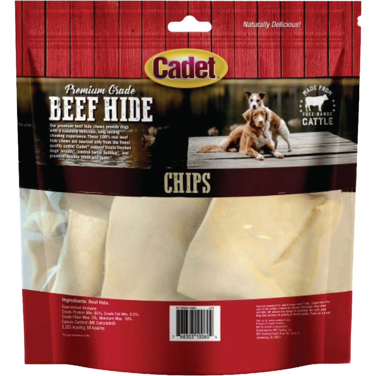 Cadet 1 Lb. Premium Grade Beef Hide Chips for Dogs Image 2