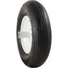 Marathon 4.80 - 8 In. Ribbed Tread Pneumatic Wheelbarrow Tire & Wheel Assembly Image 1