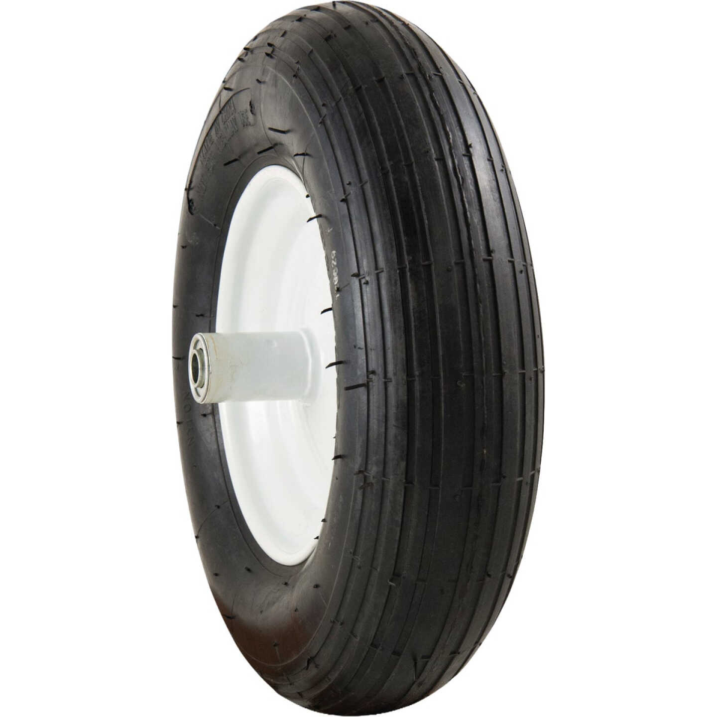 Marathon 4.80 - 8 In. Ribbed Tread Pneumatic Wheelbarrow Tire & Wheel Assembly Image 1