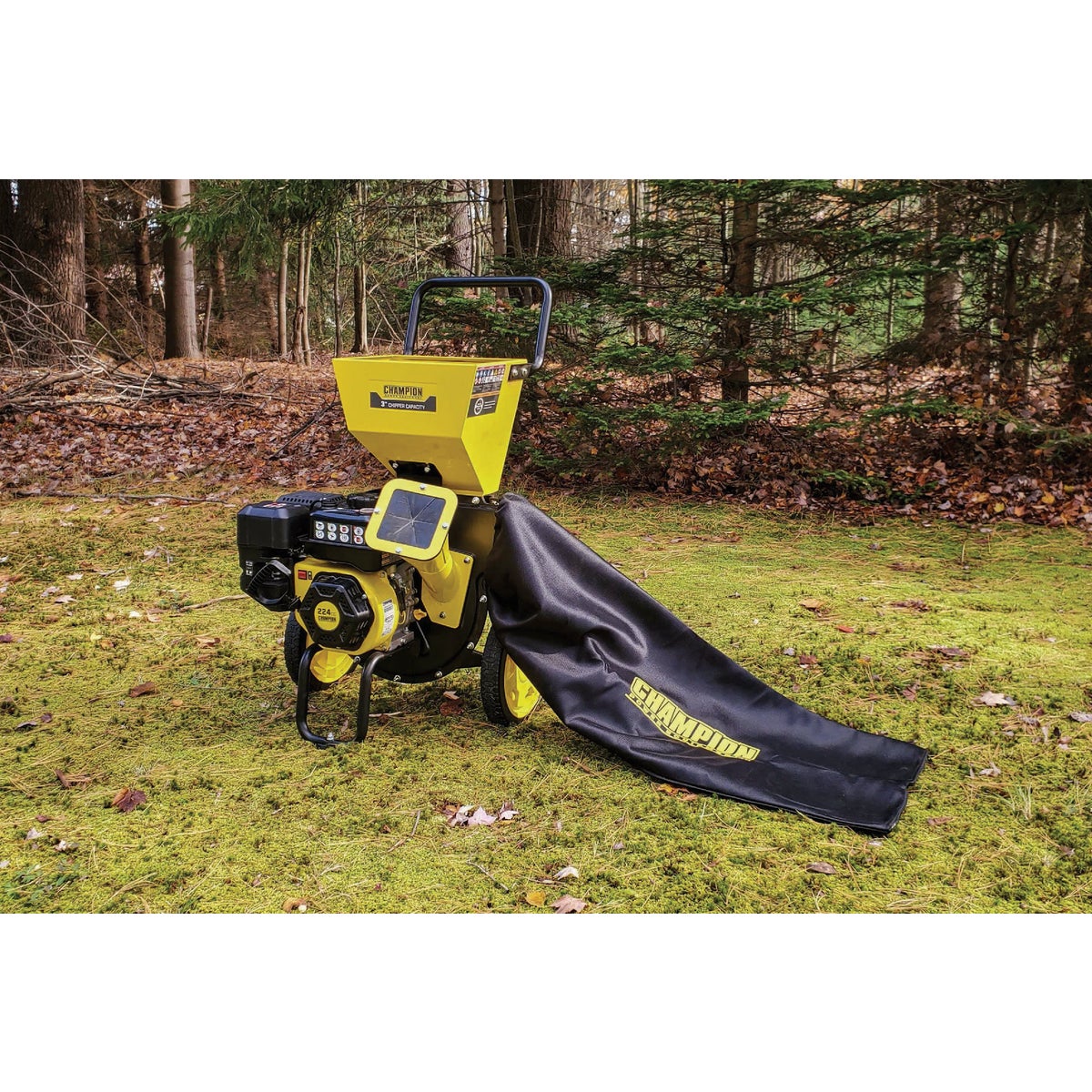 Champion 3 In. Portable Chipper-Shredder with Collection Bag Image 3