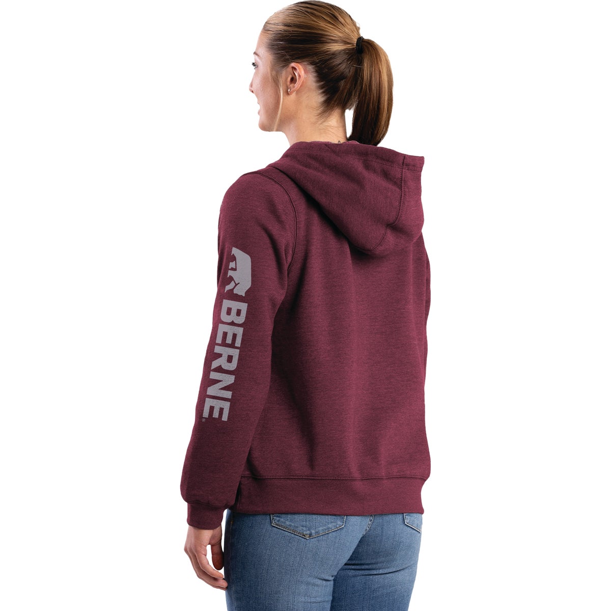 Berne 2XL Cabernet Women's Signature Sleeve Pullover Hooded Sweatshirt Image 5