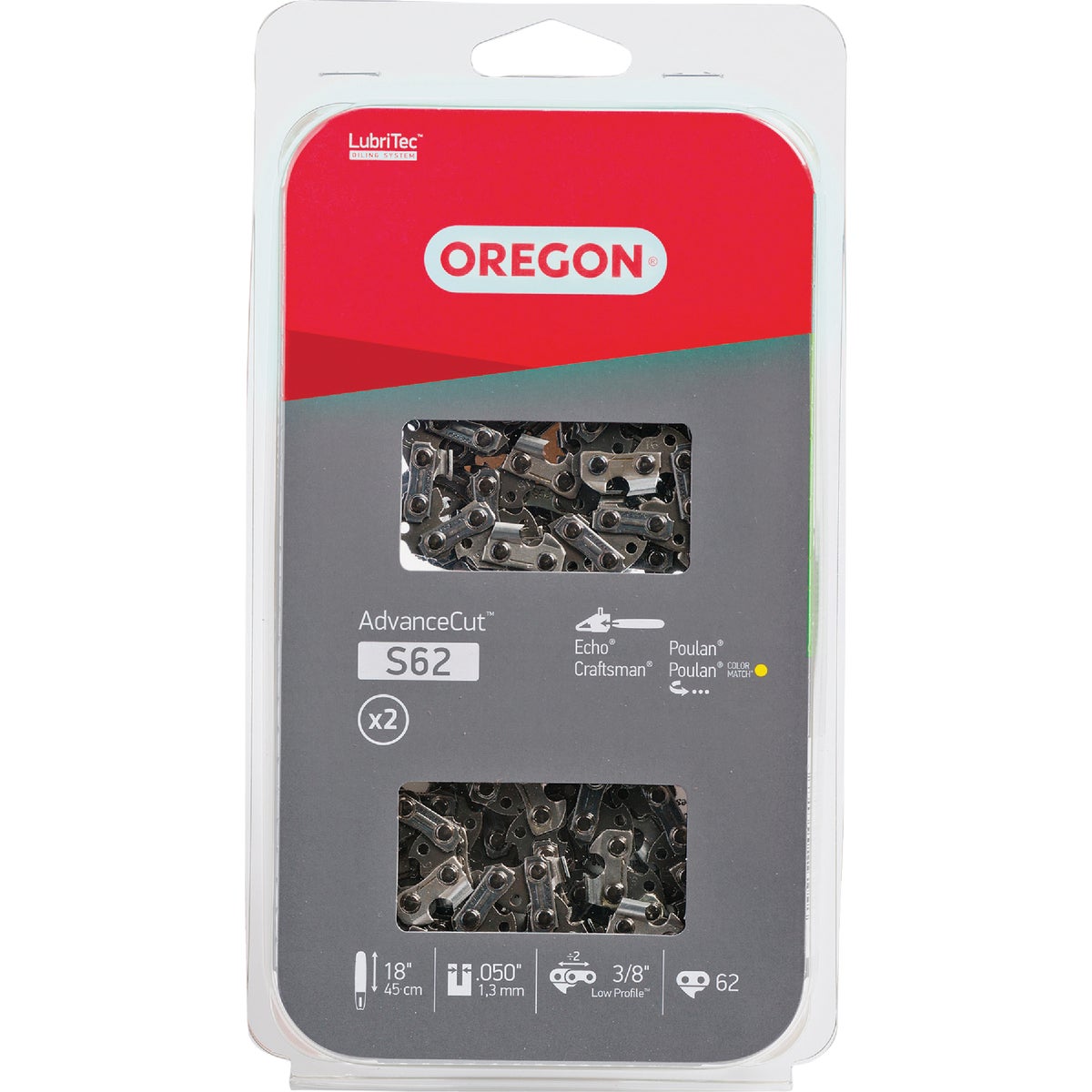 Oregon AdvanceCut 18 In. 62-Link Chainsaw Chain (2-Pack) Image 1