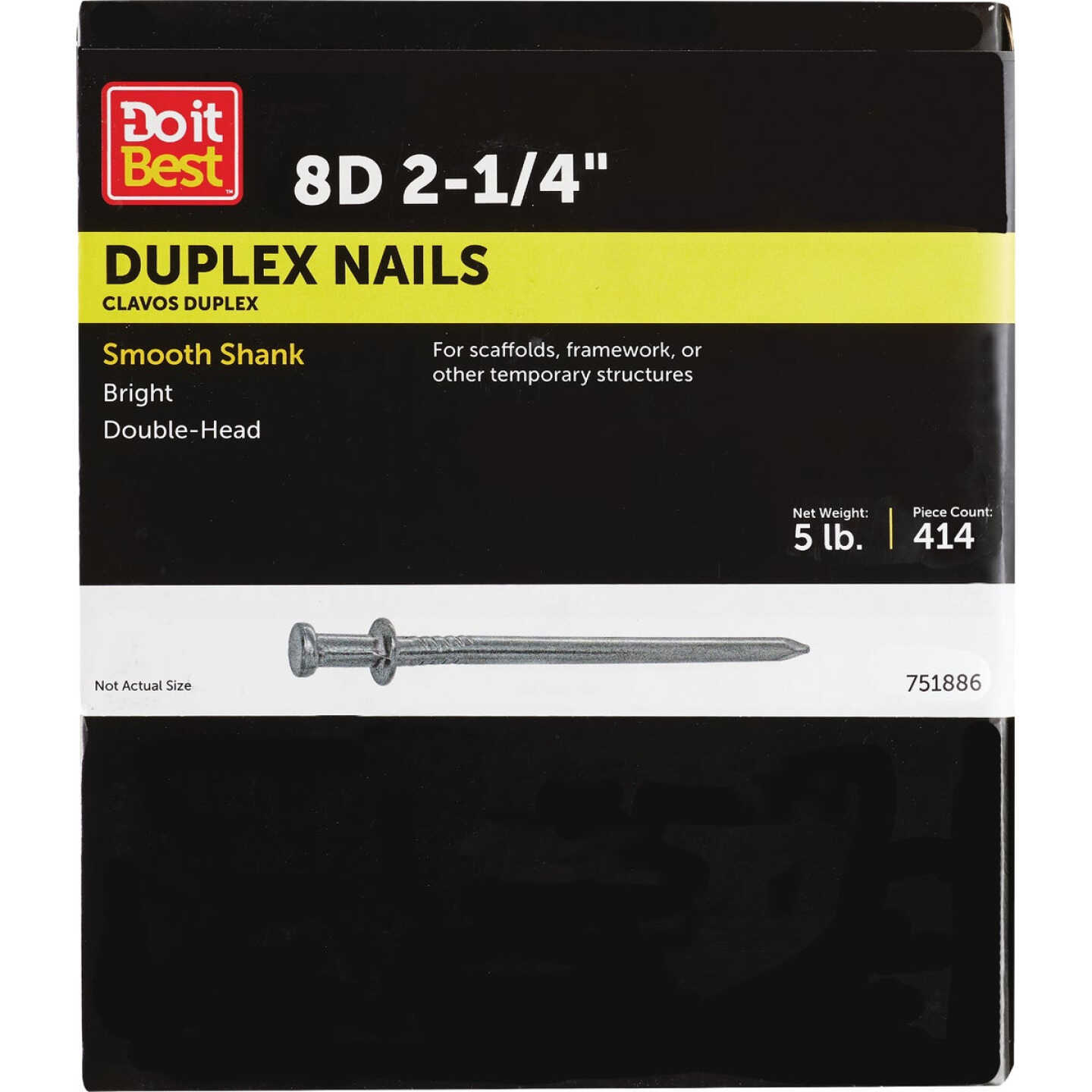 Do it 8d x 2-1/4 In. Bright Duplex Framing Nails (414-Count, 5 Lb.) Image 1