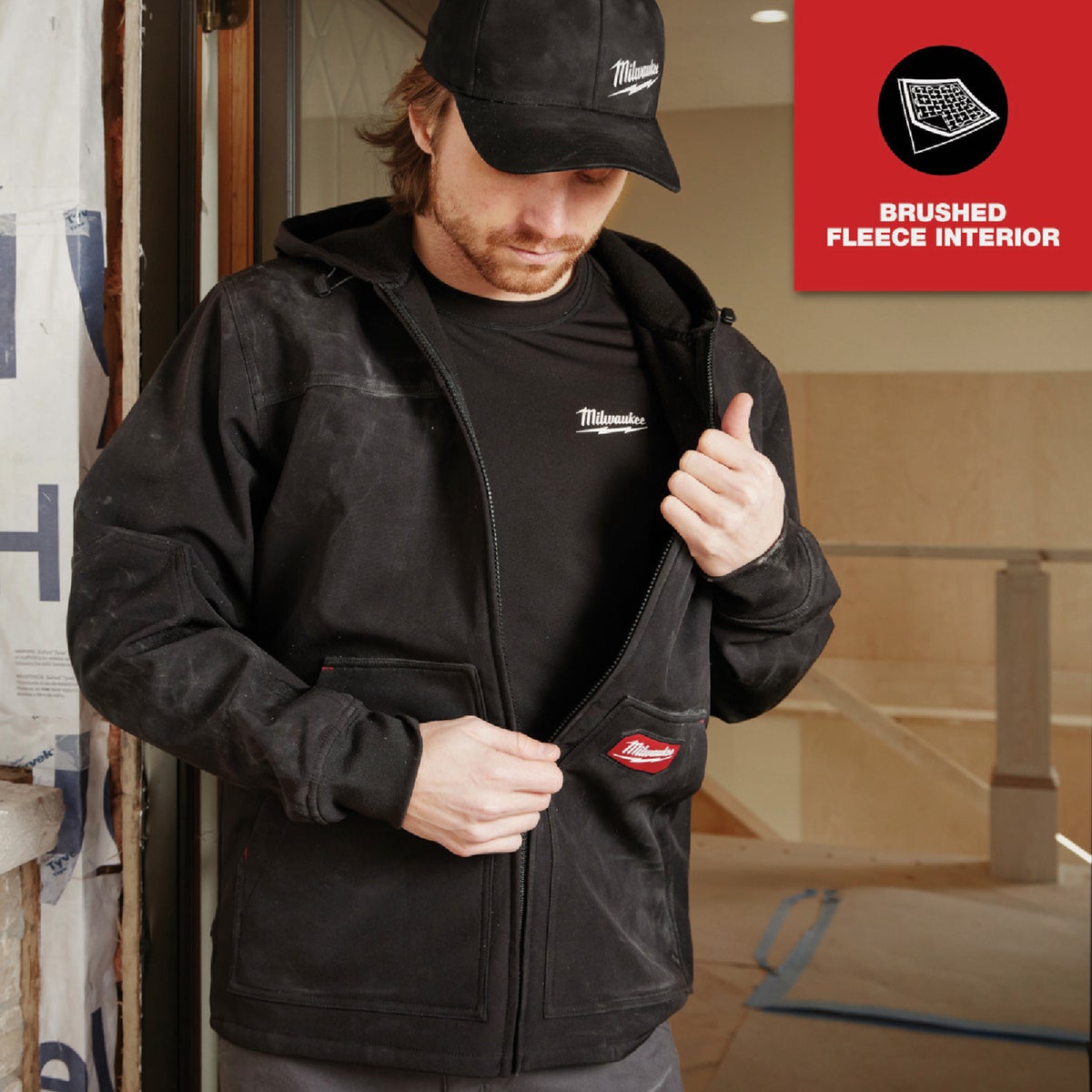 Milwaukee FREEFLEX Men's XL Black Softshell Hooded Jacket Image 3
