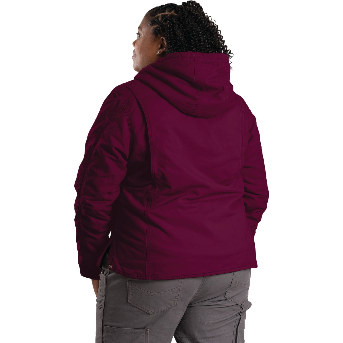 Berne Women's 2XL Plum Sherpa-Lined Softstone Duck Hooded Jacket Image 6