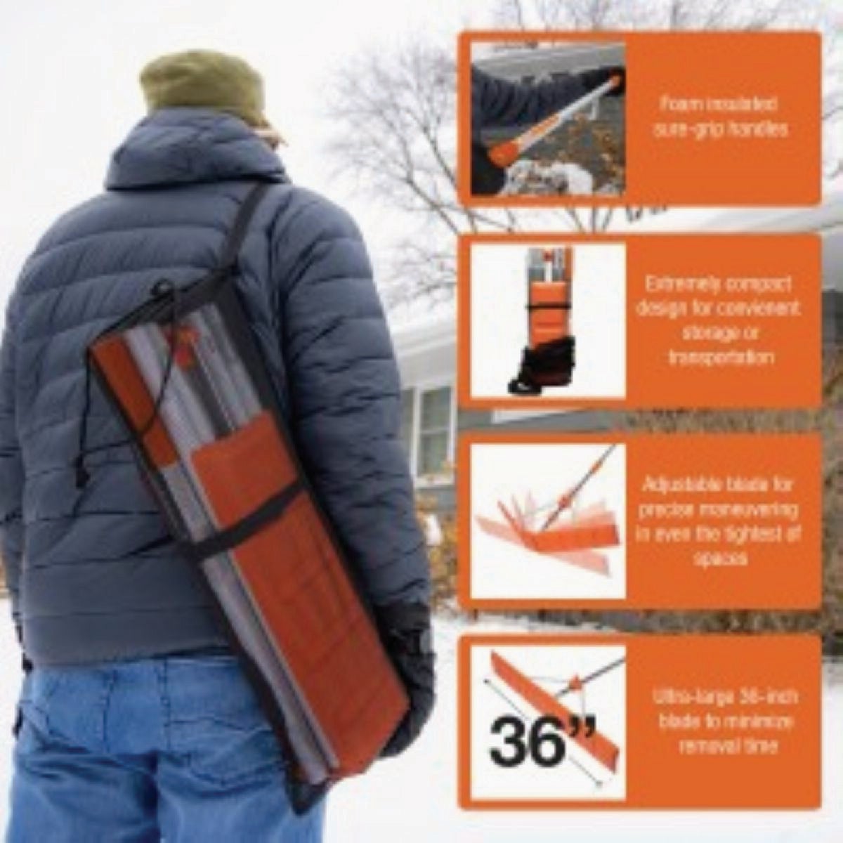 EZ Smart Co. 36 In. Snow Roof Rake Kit Image 5