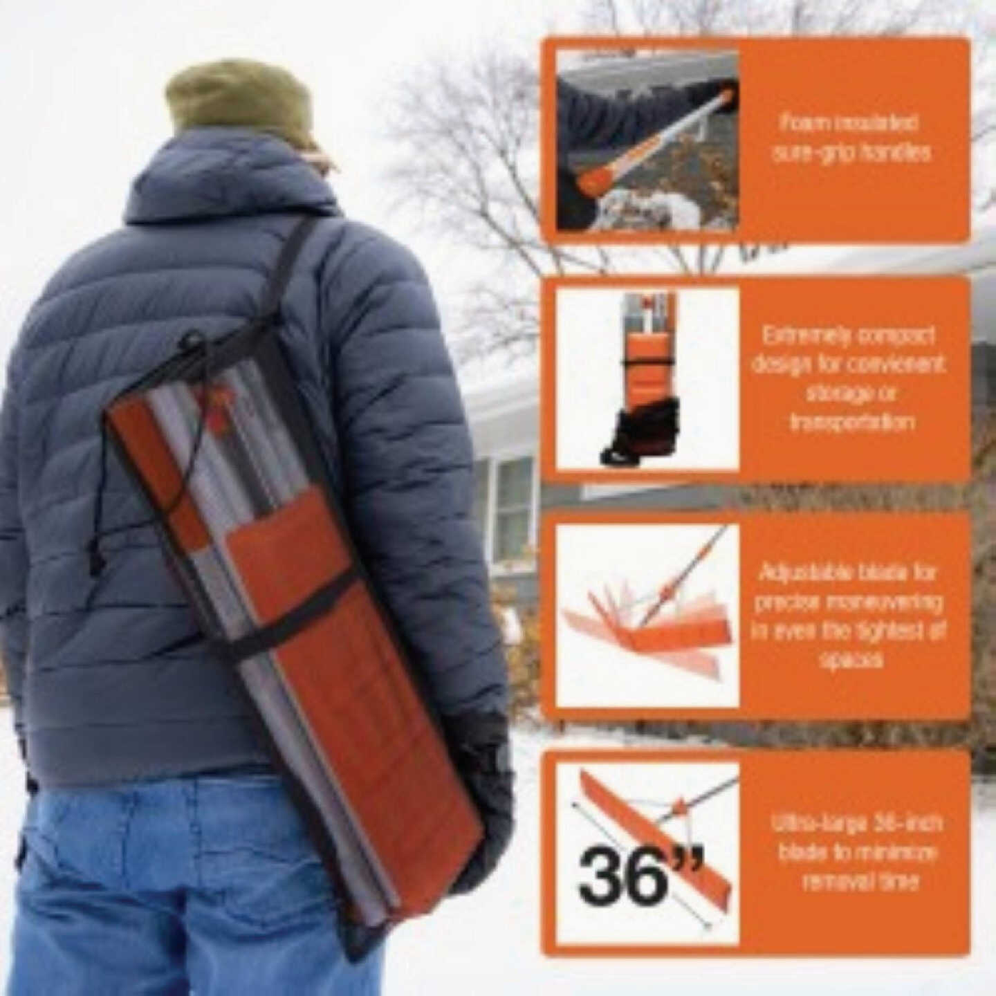 EZ Smart Co. 36 In. Snow Roof Rake Kit Image 5