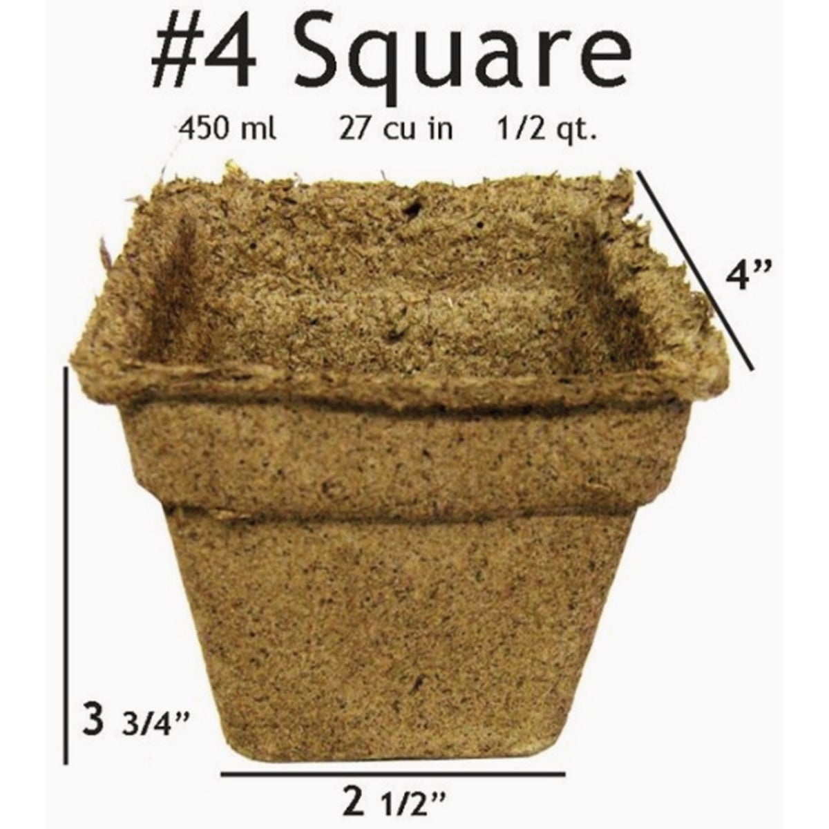 Summit CowPots #4 Square Cow Manure Grow Pots (12-Pack) Image 2