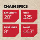 Oregon ControlCut 20 In. 81-Link Chainsaw Chain Image 4