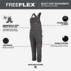 Milwaukee FREEFLEX Men's 38x34 Gray Unlined Bib Overalls Image 3