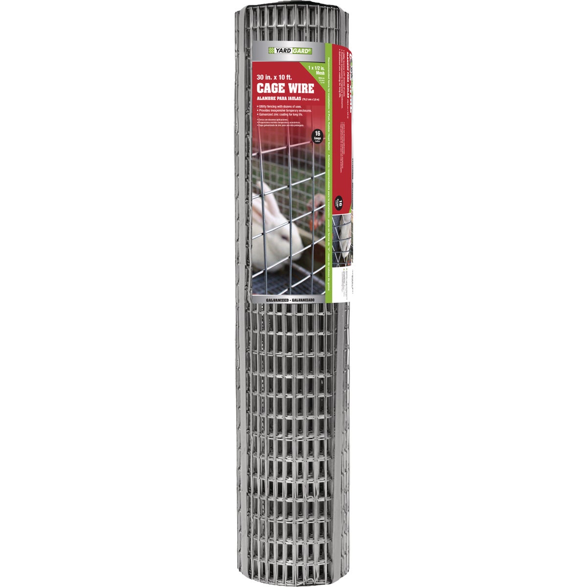 Agway 30 In. H x 10 Ft. L 16-Gauge 1 x 1/2 In. Mesh Galvanized Steel Cage Wire Garden Fence