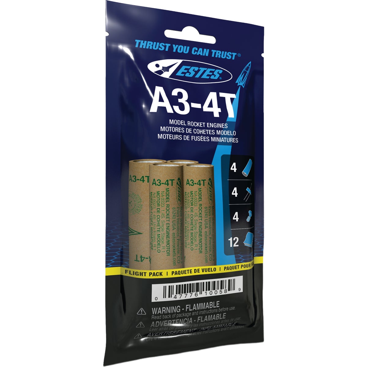 Estes A3-4T Engine Flight Pack (4-Pack)