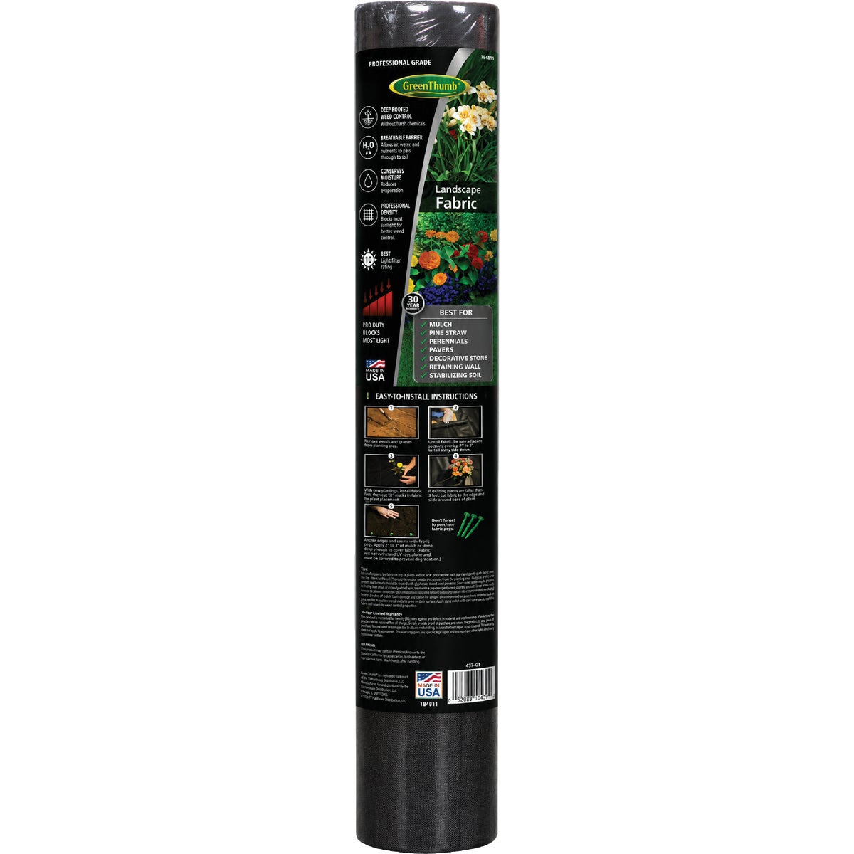 Green Thumb 4 Ft. x 100 Ft. 30 Year Pro Landscape Fabric