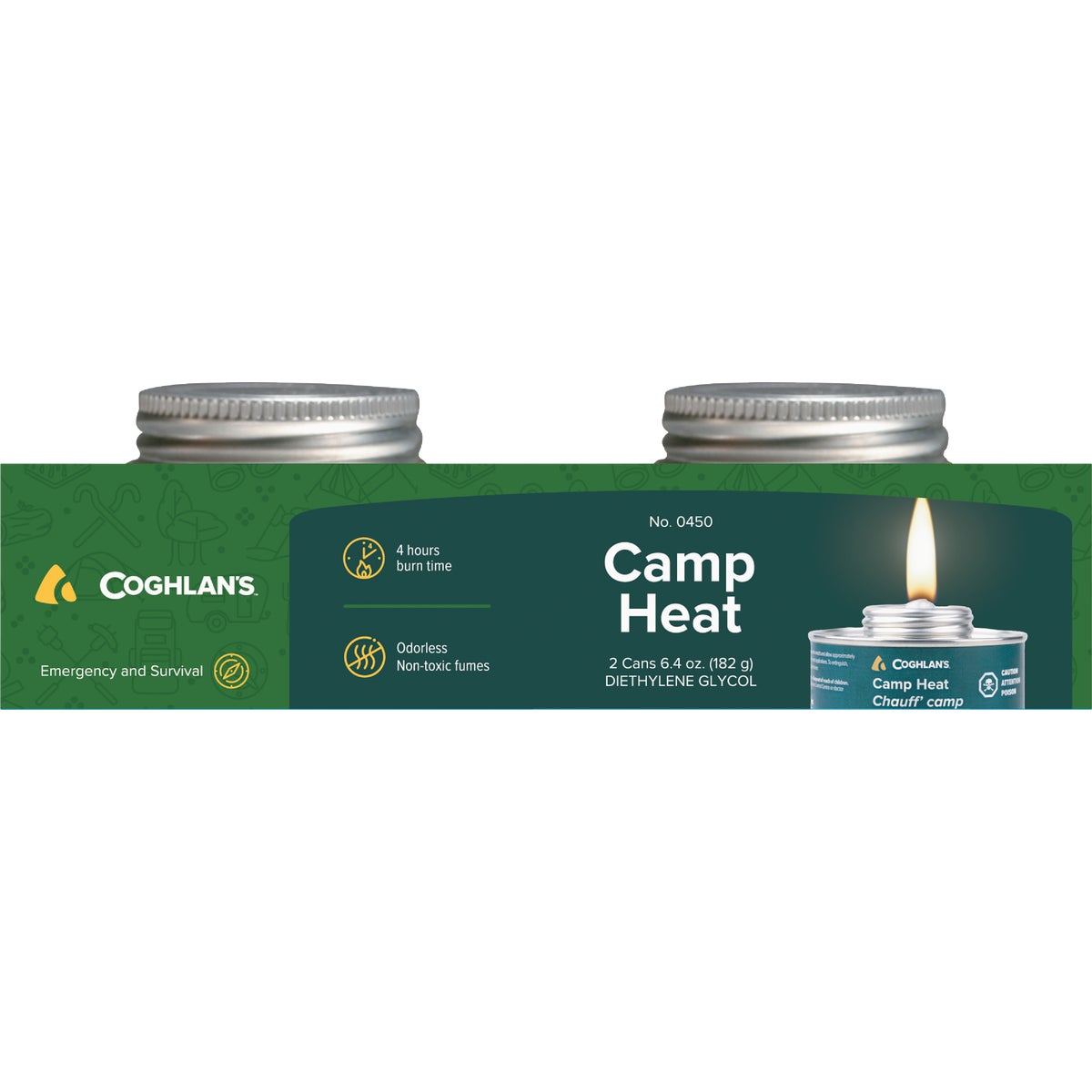Coghlans Camp Heat 6.4 Oz. Canned Cooking Fuel (2-Pack)