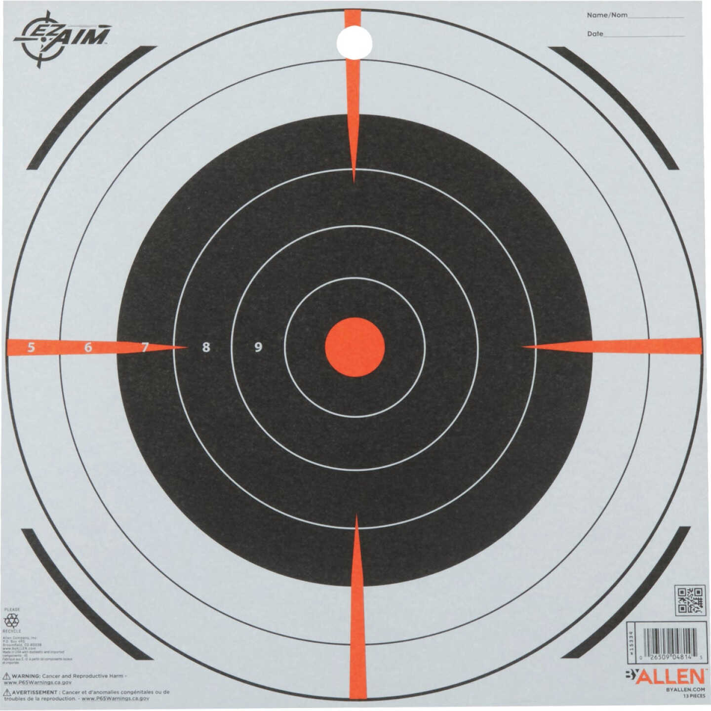 Allen EZ Aim 12 In. Paper Bullseye Shooting (13-Pack) Image 1