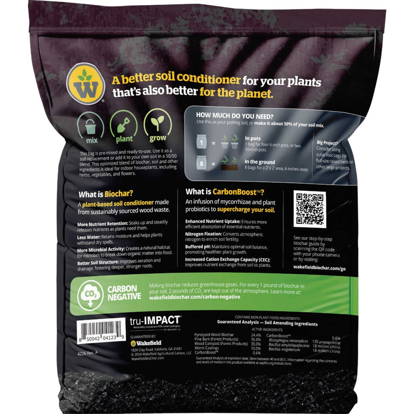 Wakefield Biochar 4 Qt. Indoor Plant Soil Mix Image 2