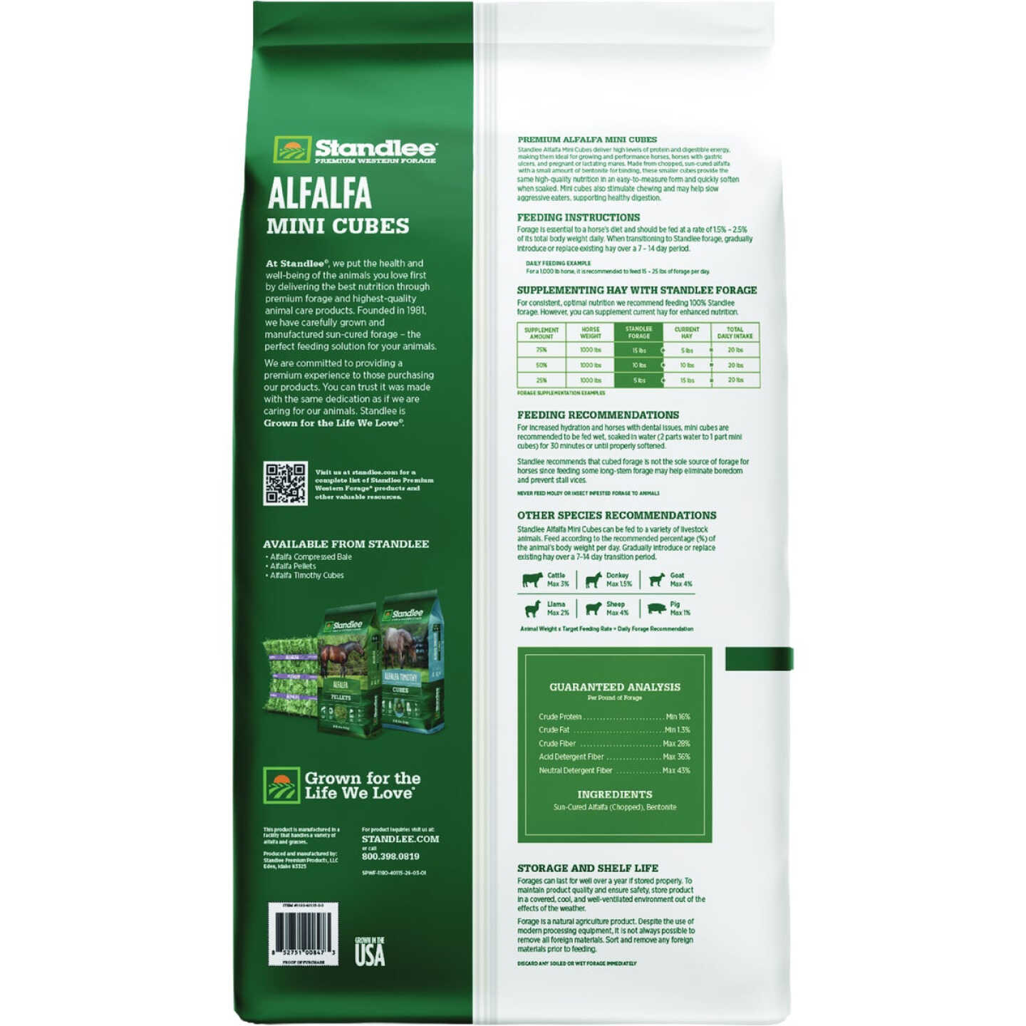 Standlee Premium Western Forage 40 Lb. Alfalfa Hay Mini Cubes Image 2