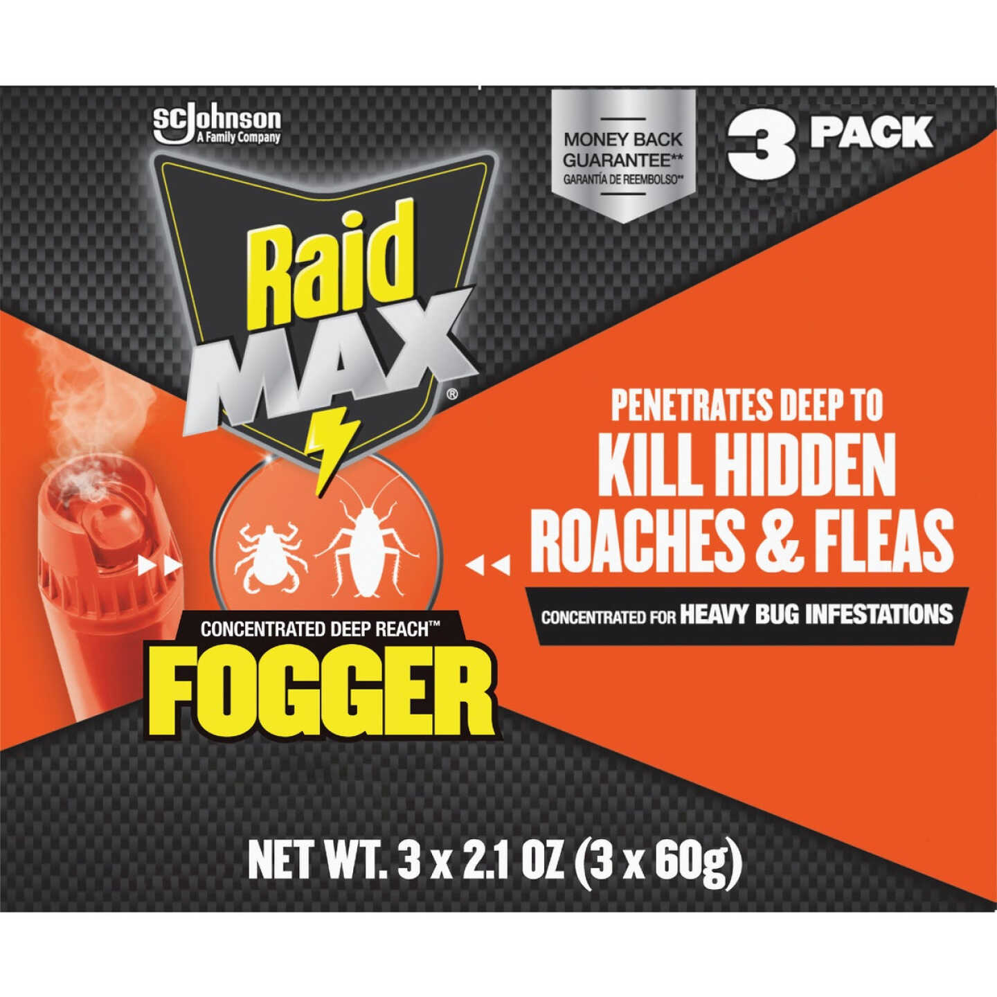 Raid Max Concentrated Deep Reach 2.1 Oz. Indoor Insect Fogger (3-Pack) Image 1