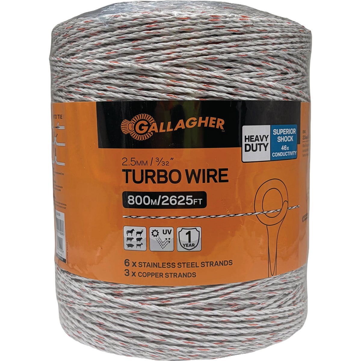 Gallagher 2624 Ft. White Turbo Wire