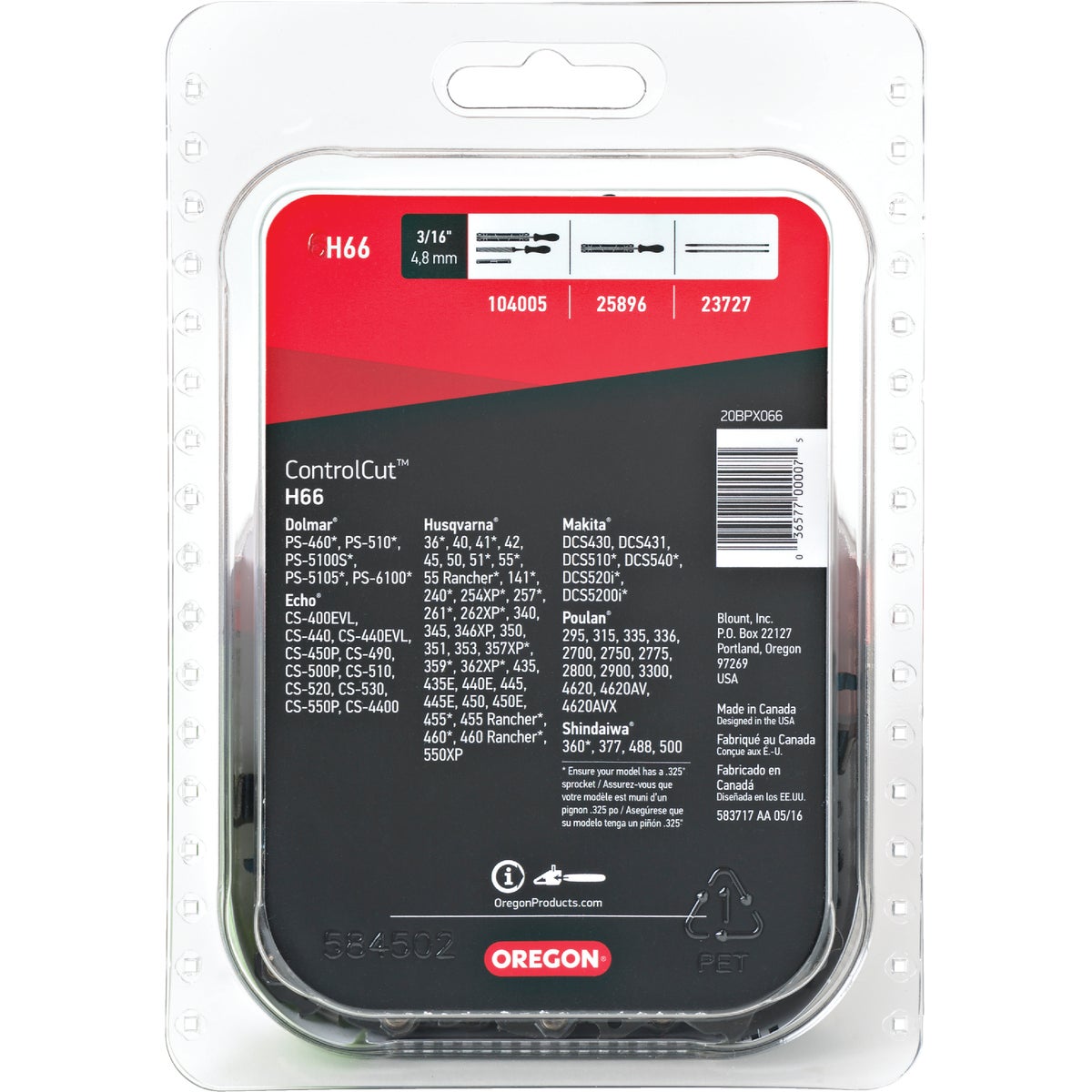 Oregon ControlCut 16 In. 66-Link 0.050 In. ga Chainsaw Chain Image 5