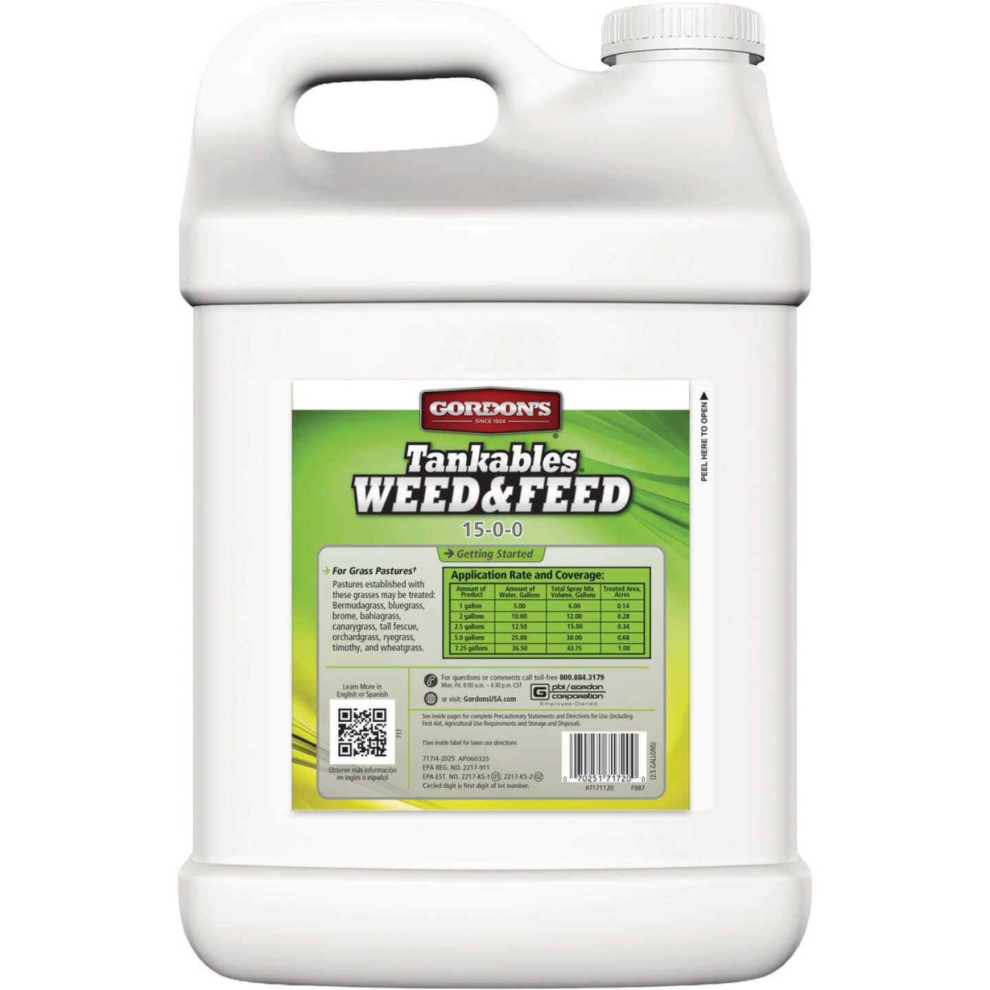 Gordon's Tankables 2.5 Gal. Concentrate 15-0-0 Weed & Feed Fertilizer Image 2
