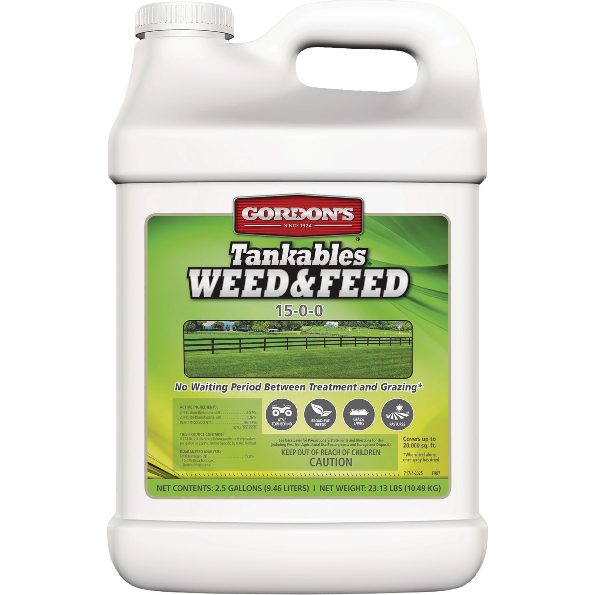 Gordon's Tankables 2.5 Gal. Concentrate 15-0-0 Weed & Feed Fertilizer