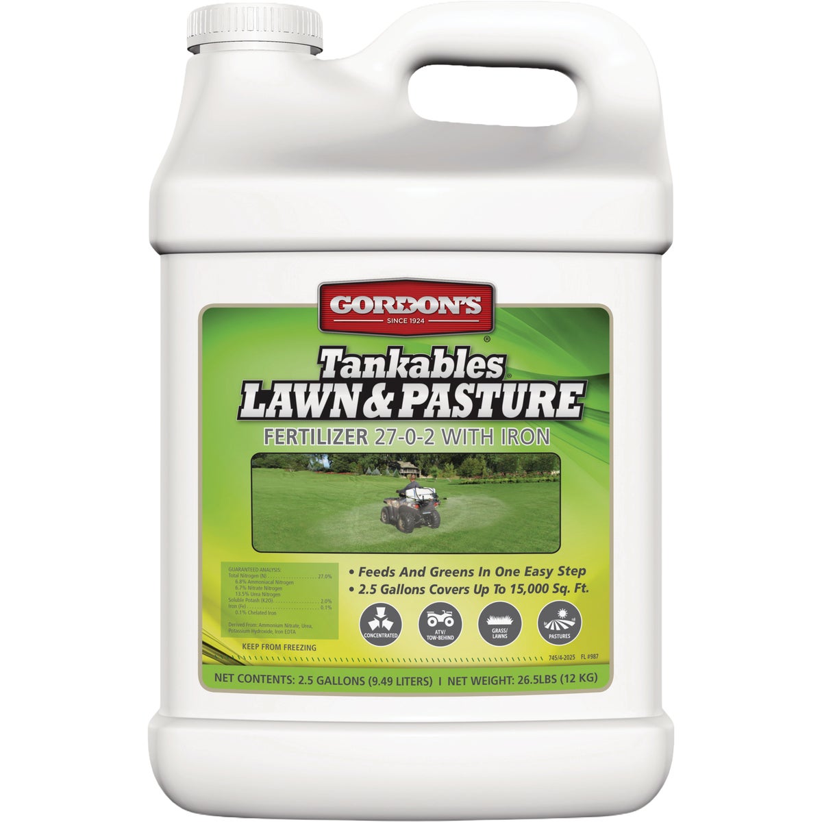 Gordon's Tankables 2.5 Gal. Concentrate 15-0-0 Lawn & Pasture Fertilizer