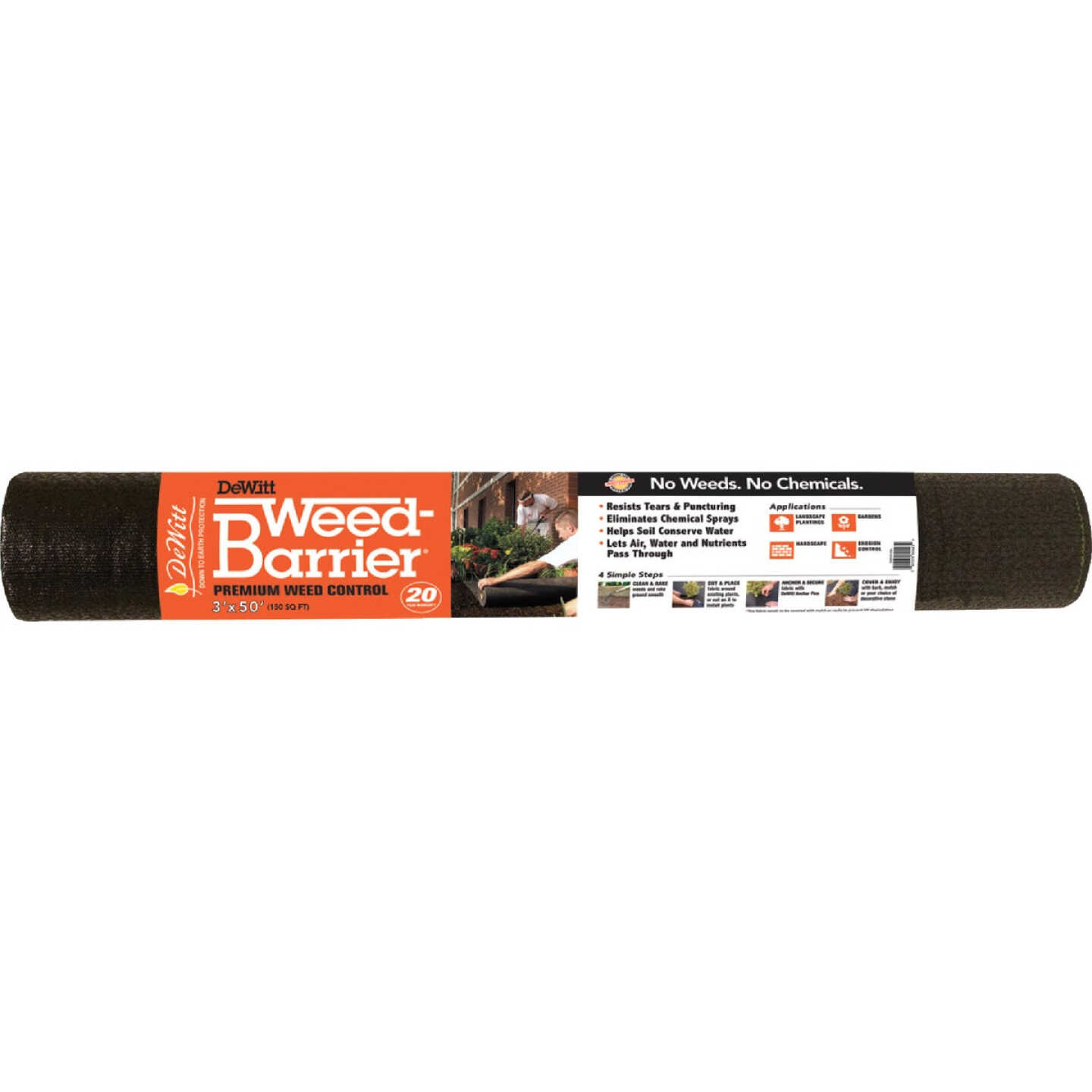 DeWitt Weed Barrier 3 Ft. W. x 50 Ft. L. Polyester 20-Year Premium Weed Control Landscape Fabric Image 1