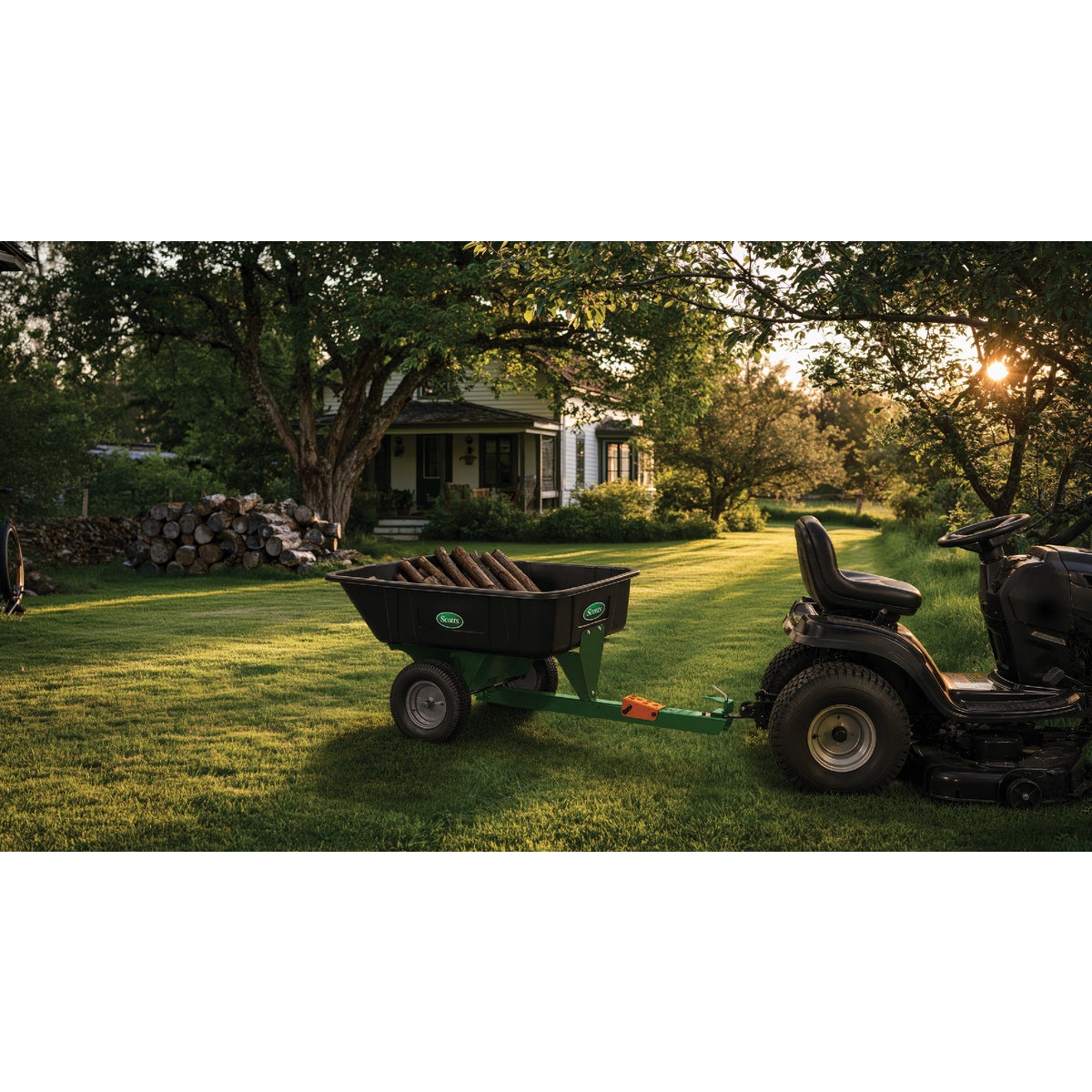 Scotts 10 Cu. Ft. Poly Swivel Tow-Behind Dump Cart Image 2