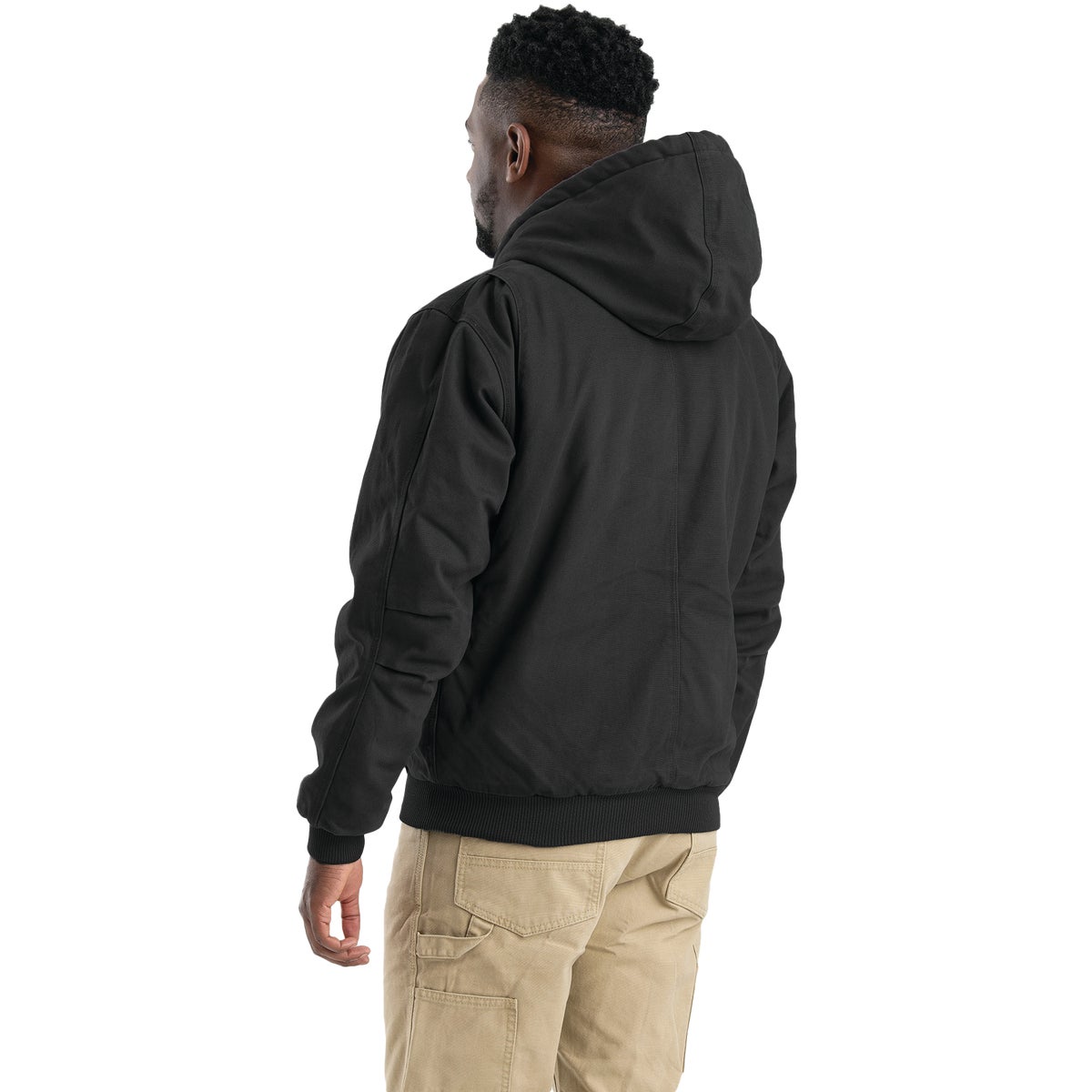 Berne Heartland Men's Large Black Hooded Work Jacket Image 5