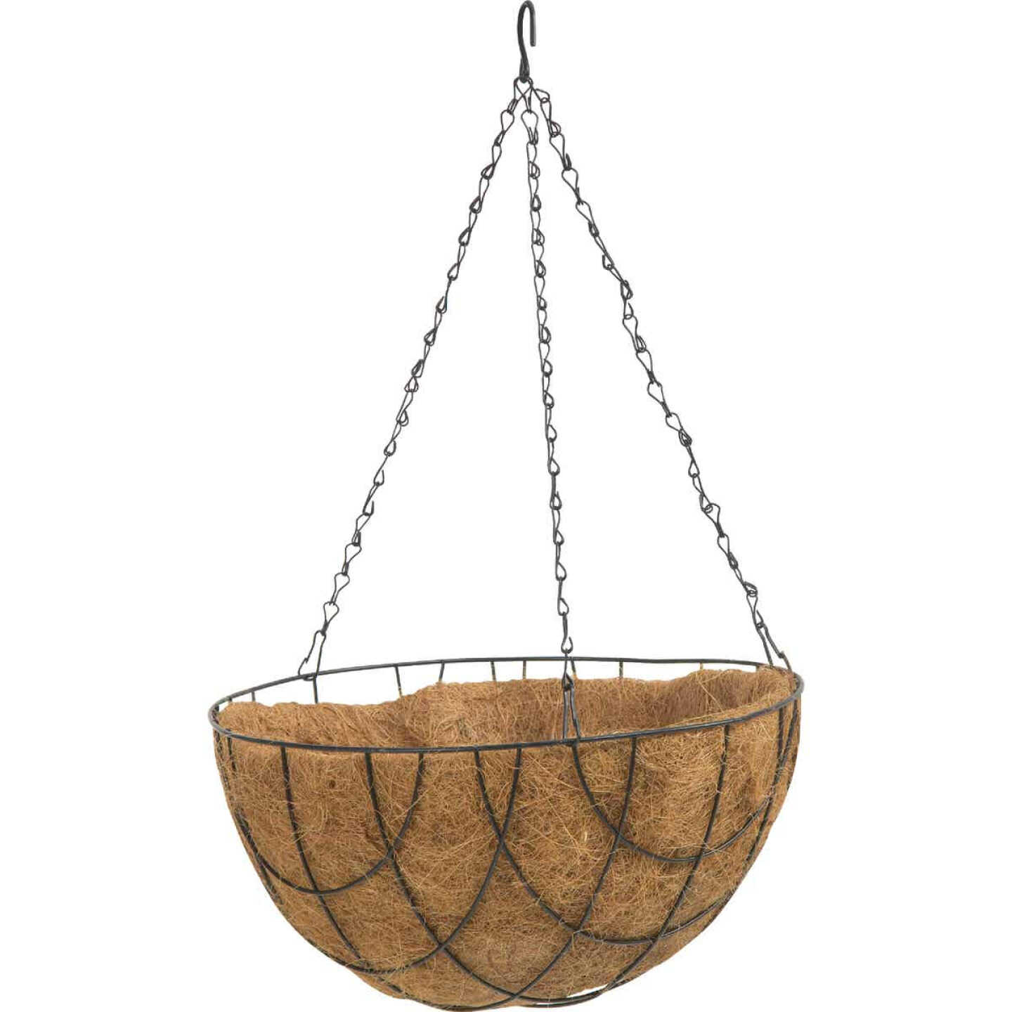 Best Garden 14 In. Steel Rod Black Powder Coat Hanging Plant Basket Image 4