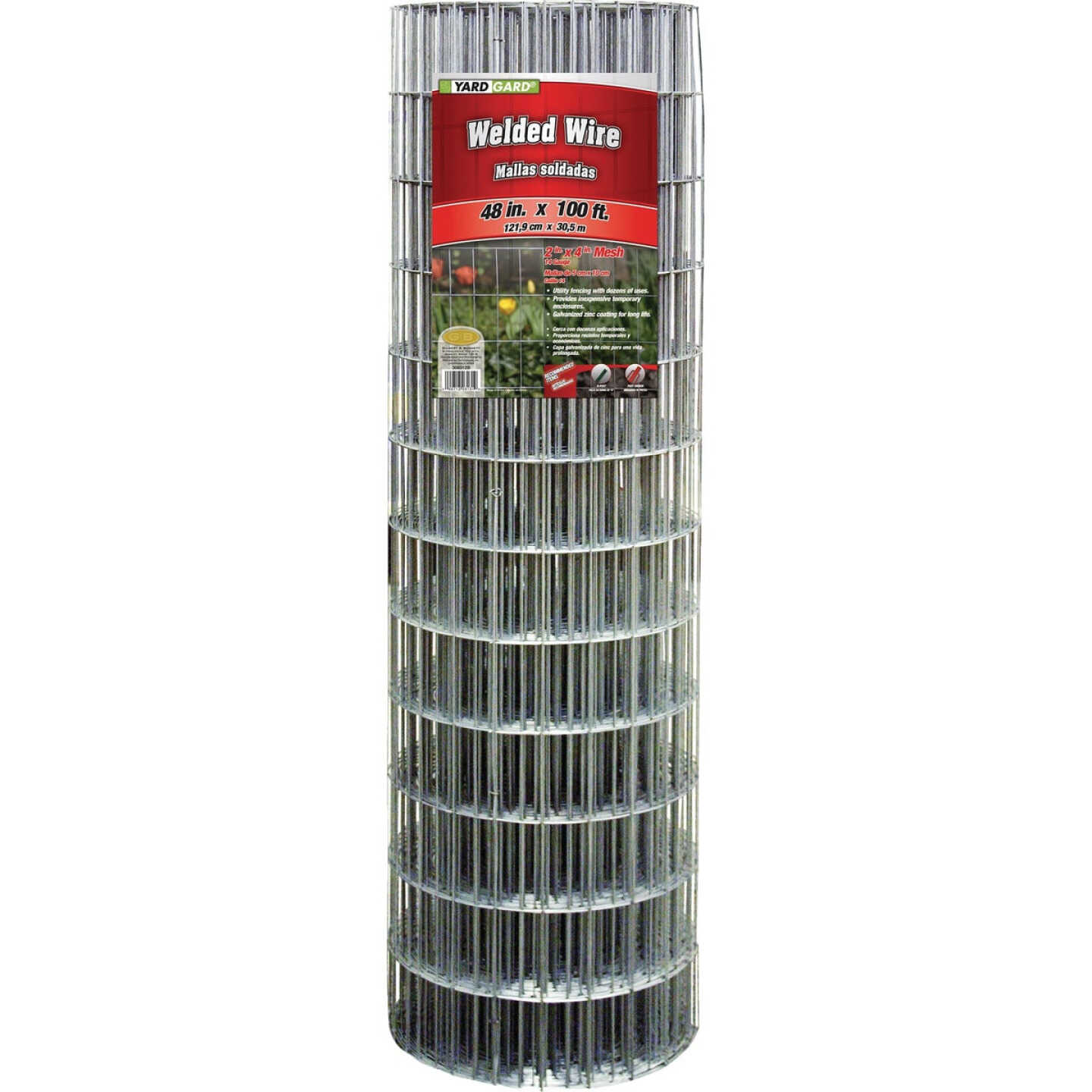 Agway 4 Ft. x 100 Ft. 14-Gauge Galvanized Welded Wire Garden Fence Image 1