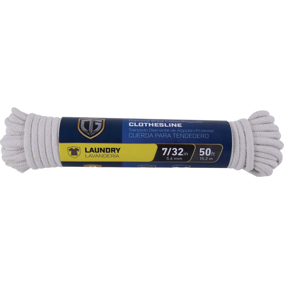 TruGuard 7/32 In. x 50 Ft. Diamond Braid Cotton Polyester Clothesline