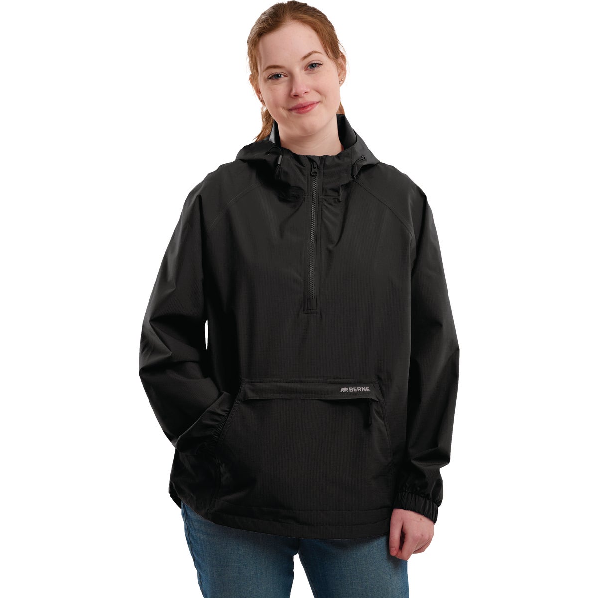 Berne Weather Warrior Women's 1X Black Packable Rain Jacket