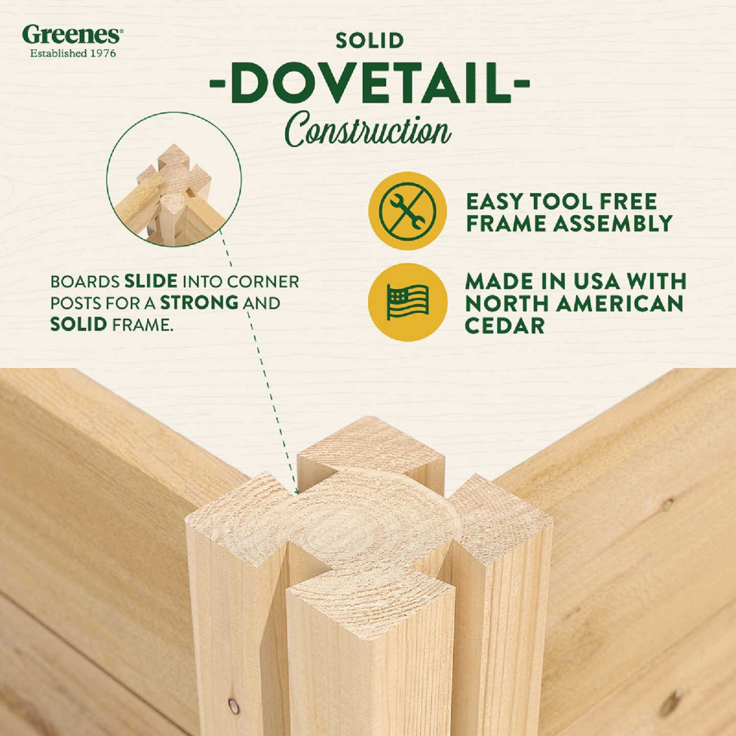 Greenes Fence 4 Ft. x 4 Ft. x 5.5 In. Cedar Raised Garden Bed Image 3