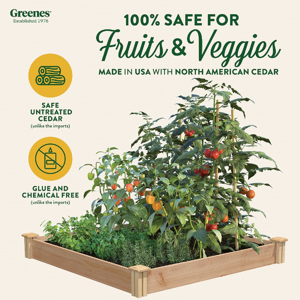 Greenes Fence 4 Ft. x 4 Ft. x 5.5 In. Cedar Raised Garden Bed Image 5