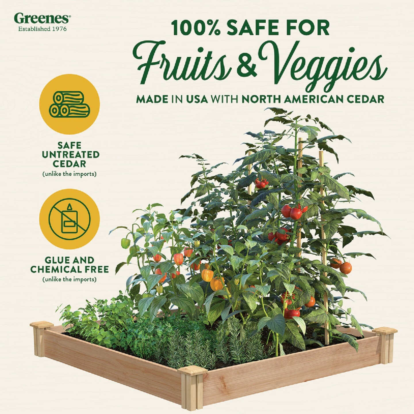 Greenes Fence 4 Ft. x 4 Ft. x 5.5 In. Cedar Raised Garden Bed Image 5