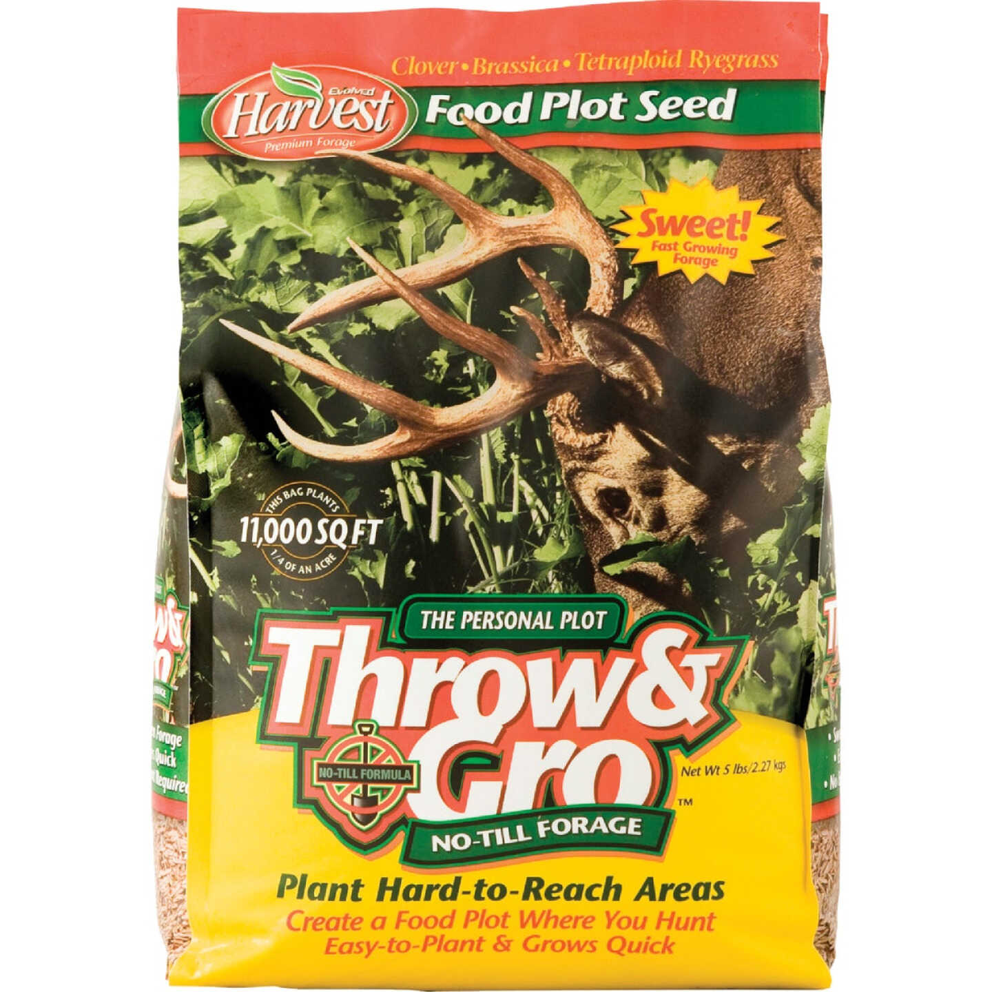 Evolved Harvest Throw & Gro 5 Lb. 11,000 Sq. Ft. Coverage Clover, Brassica, & Tetraploid Ryegrass Forage Seed Image 1