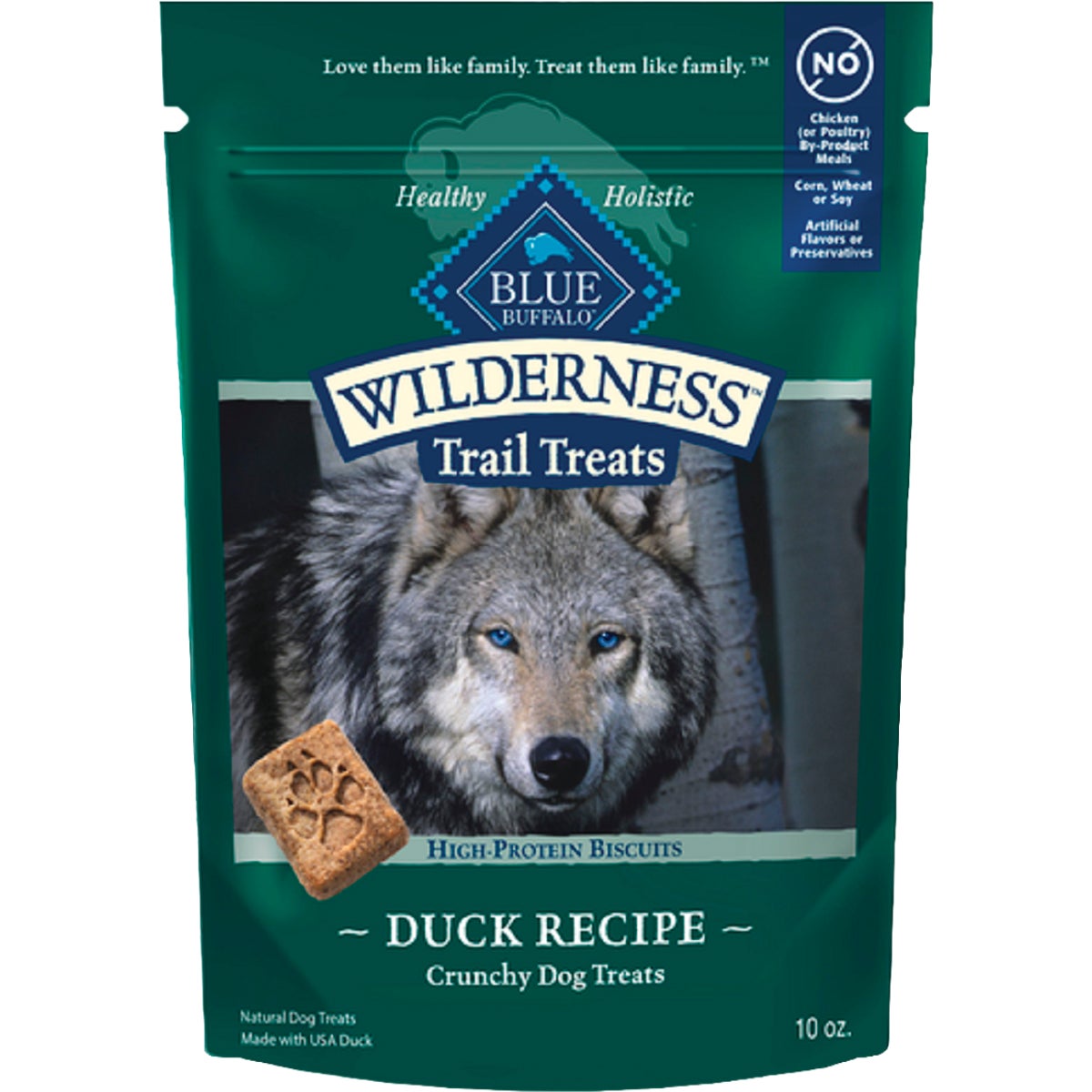 Blue Buffalo Wilderness 10 Oz. Duck & Chicken Trail Treat Grain Free Biscuits Dog Treat