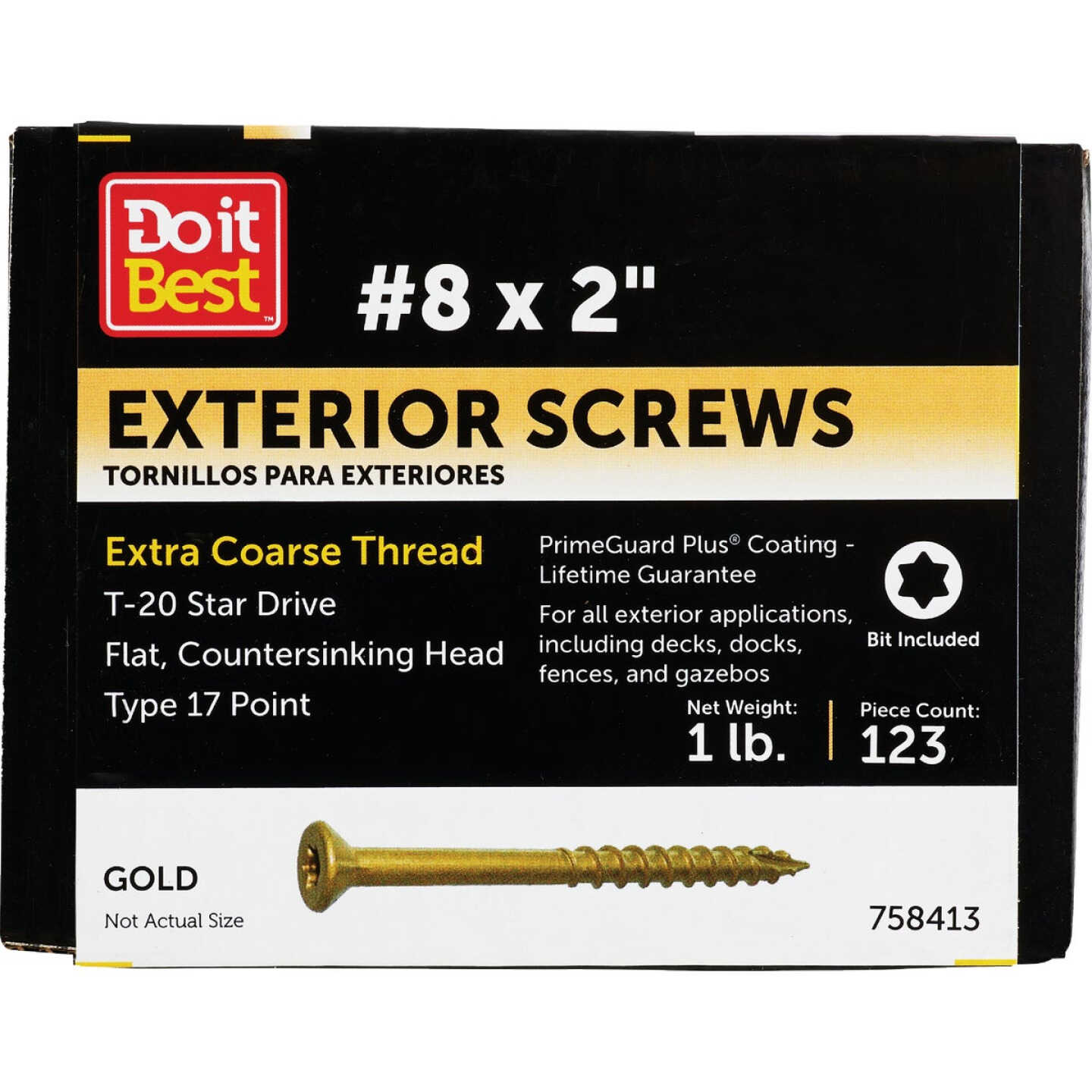 Do it #8 x 2 In. Gold Star Bugle-Head Wood Exterior Screw (1 Lb. Box) Image 1