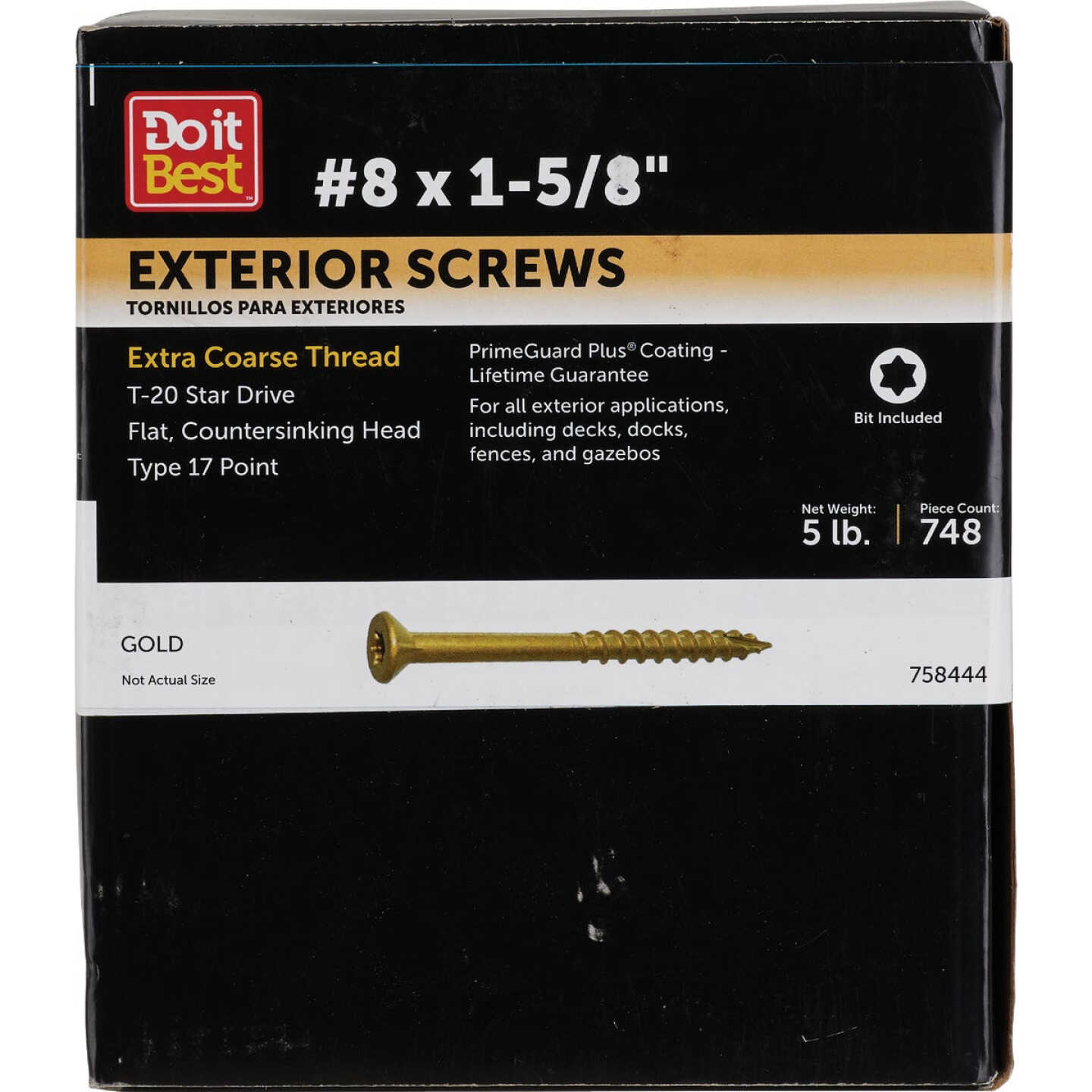 Do it #8 x 1-5/8 In. Gold Star Bugle-Head Wood Exterior Screw (5 Lb. Box) Image 1