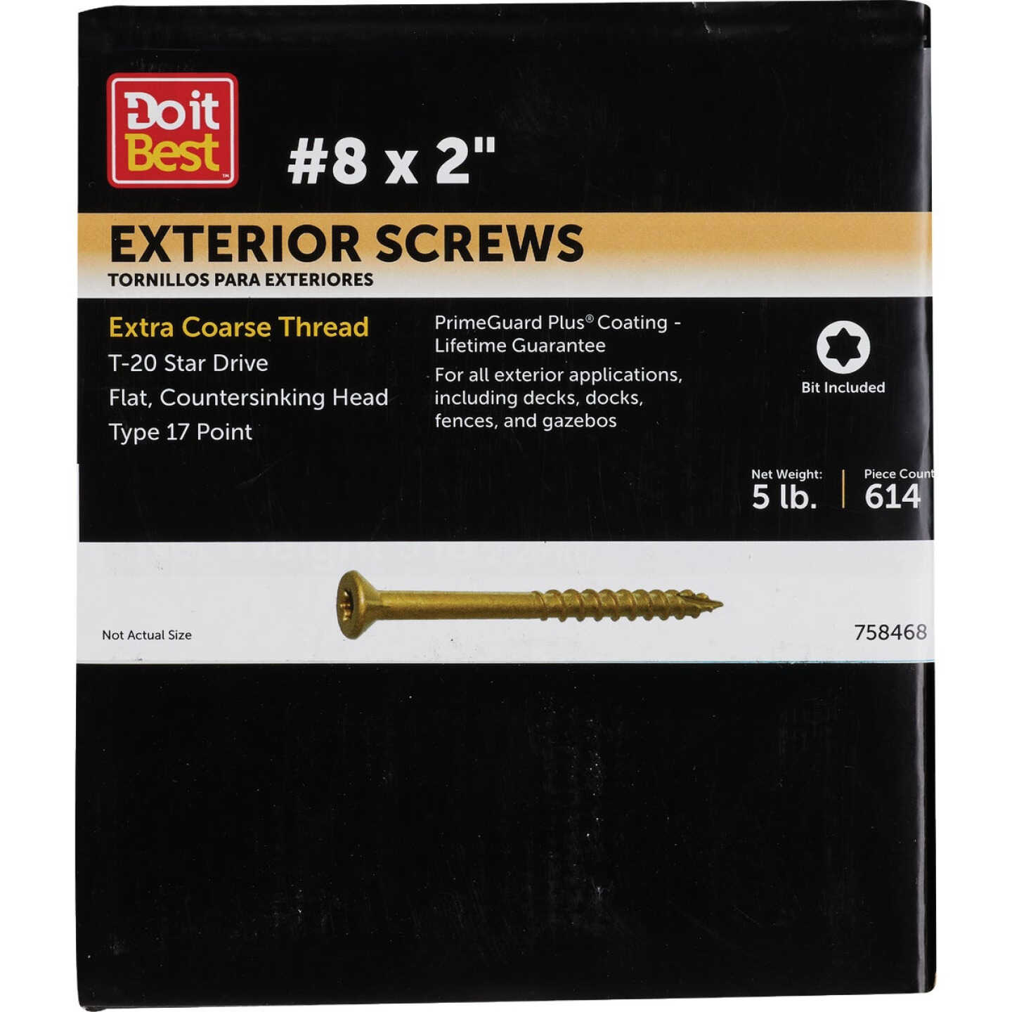Do it #8 x 2 In. Gold Star Bugle-Head Wood Exterior Screw (5 Lb. Box) Image 1