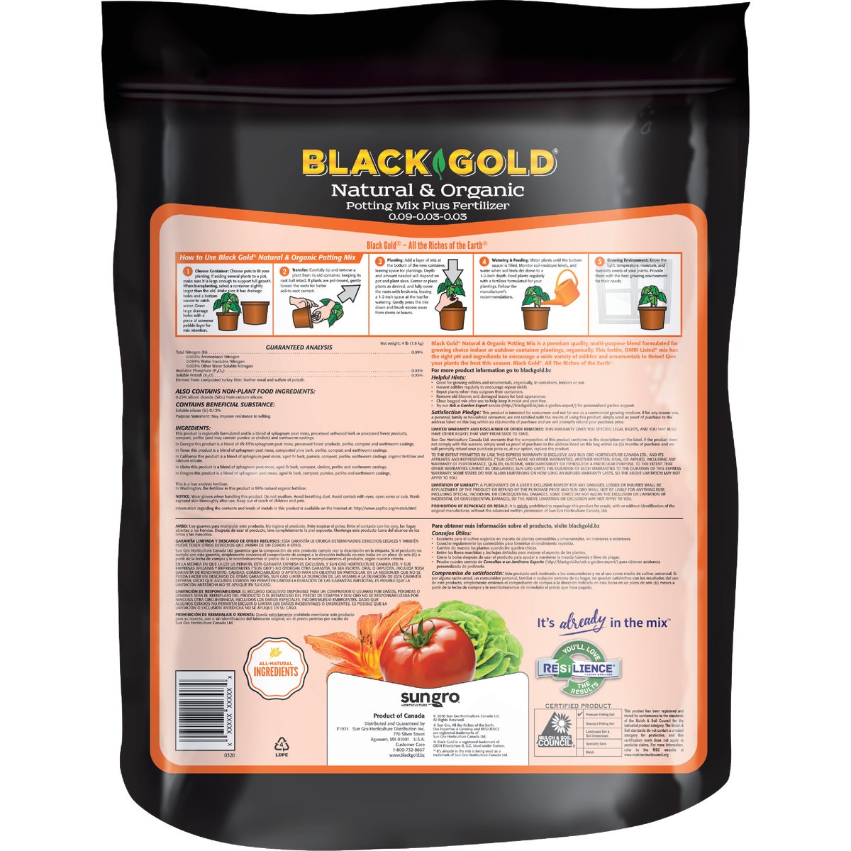 Black Gold 8 Qt. 8 Lb. All Purpose Natural & Organic Potting Soil Mix Image 4